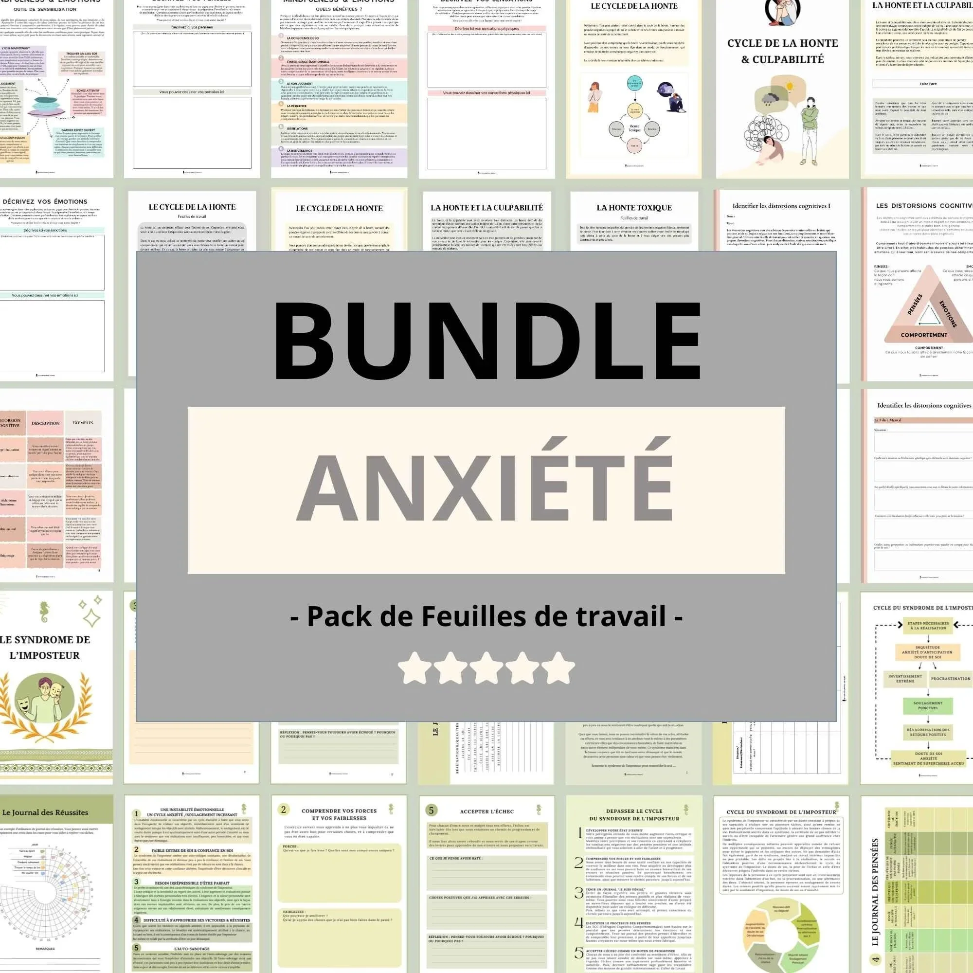 Pack de feuilles de travail sur l'anxiété