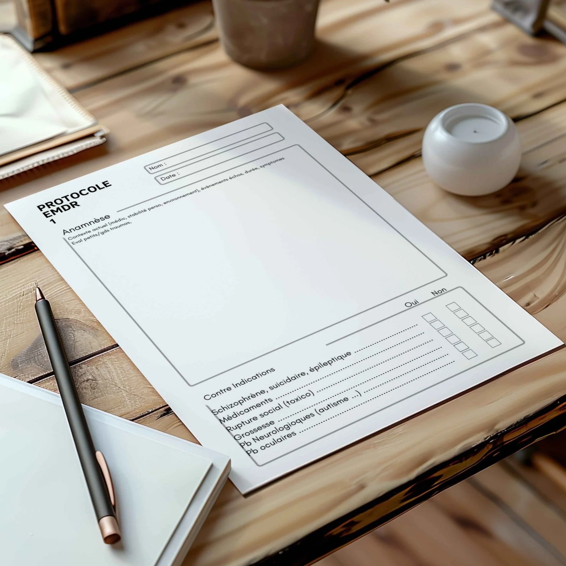 Feuille de travail du protocole EMDR