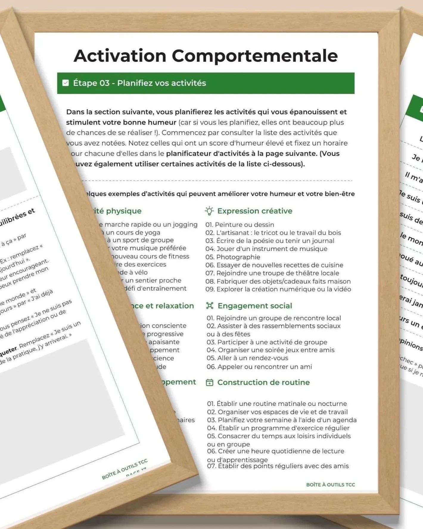 Boîte à outils TCC | Activation comportementale