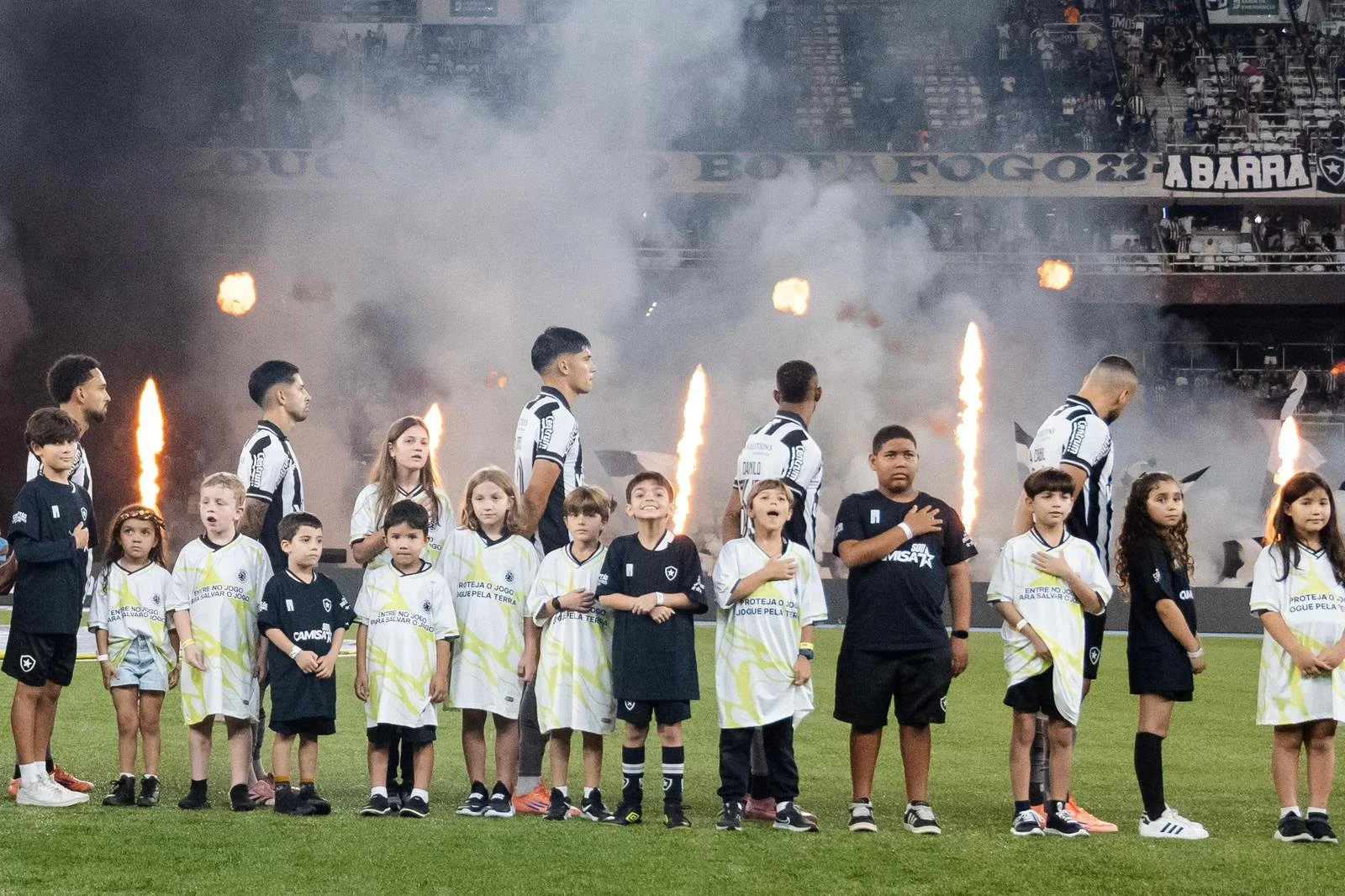 Earth FC on the pitch at Nilton Santos