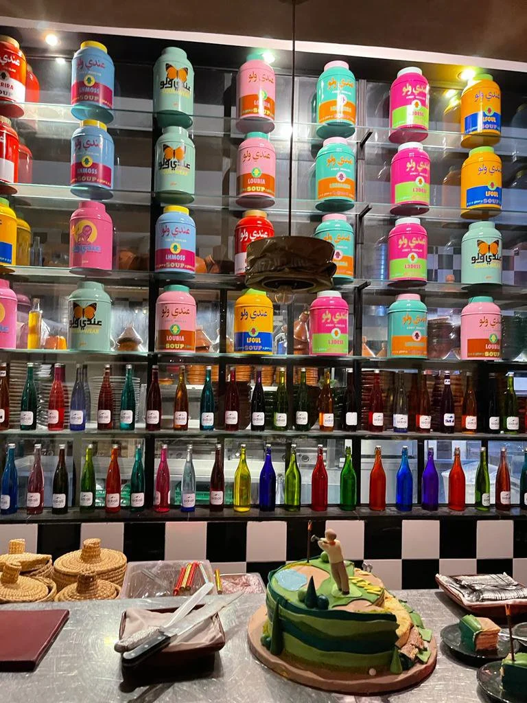 Cans and Bottle Display Behind Bar.JPG