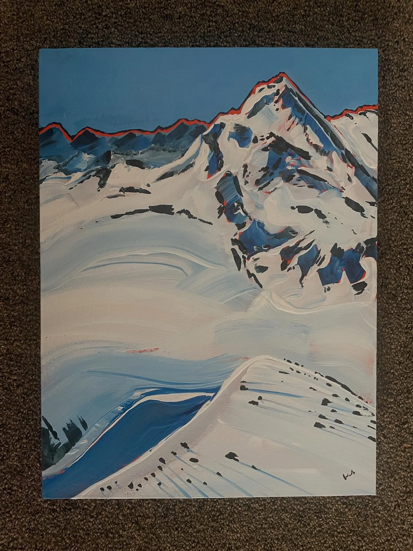 &lsquo;Wassertalkogel from S&ouml;lden&rsquo;

16&rdquo;x12&rdquo; original on canvas board

One day skiing S&ouml;lden, just a quick public bus ride down the valley from our place in Timmelseck, we enjoyed another sunny day amongst 3000 m peaks. Acr