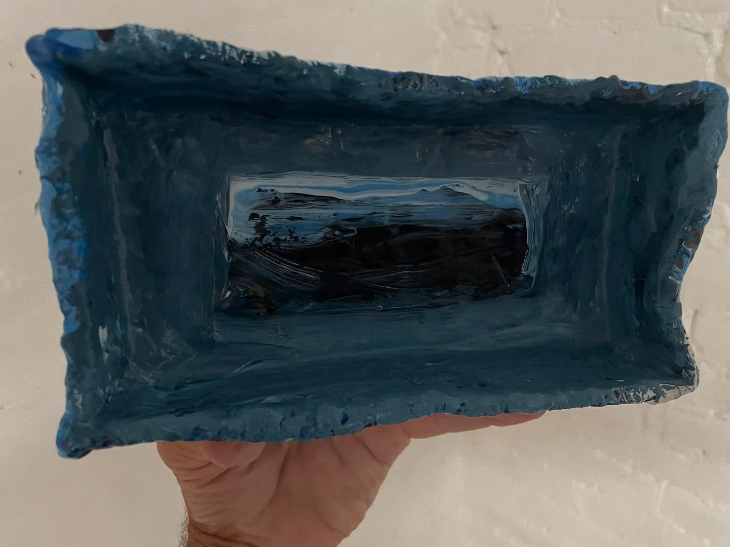 Palette box with instant and imaginary mountain range.

4.5&rdquo; X 8&rdquo; X 2&rdquo;