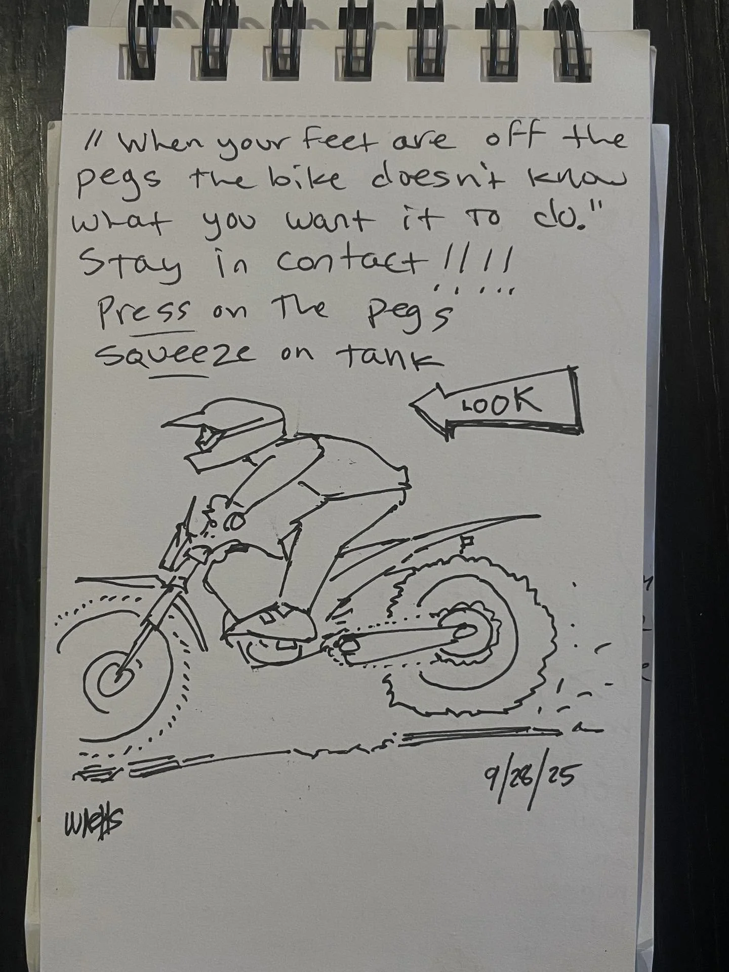 Another page from our 2025 Ride per @wendy_wallin_malinow suggestion - Carol&rsquo;s words and my visual.

@skimum
@enduromum