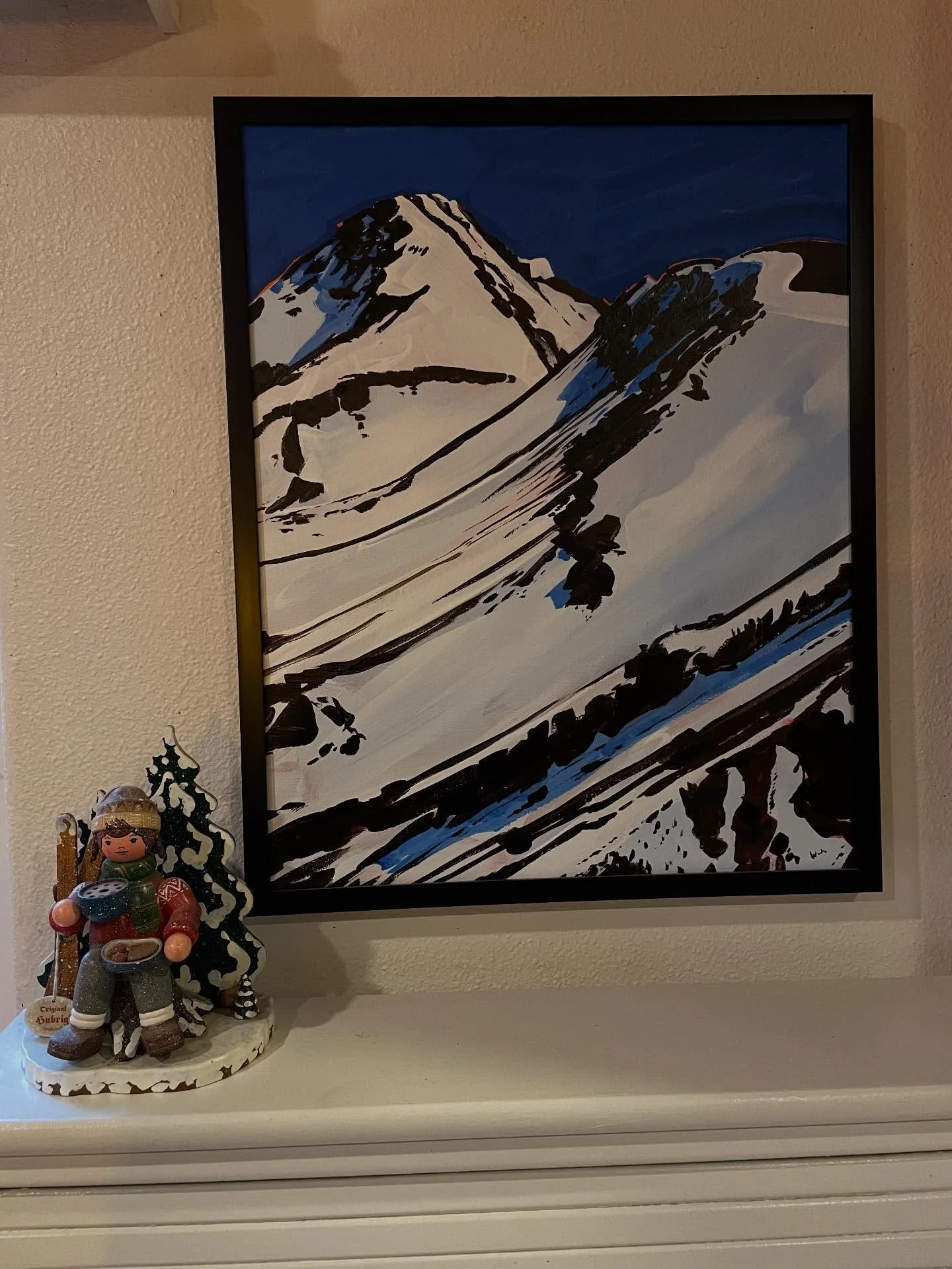 Holiday alpine scene from a local collector in Sunriver. This was from adventures in the Wallowas and the studio time in Joseph, OR. On the 7 hour trudge up to Twin Peak, this view is a consistent across a deep valley and the flat ridge connected to 