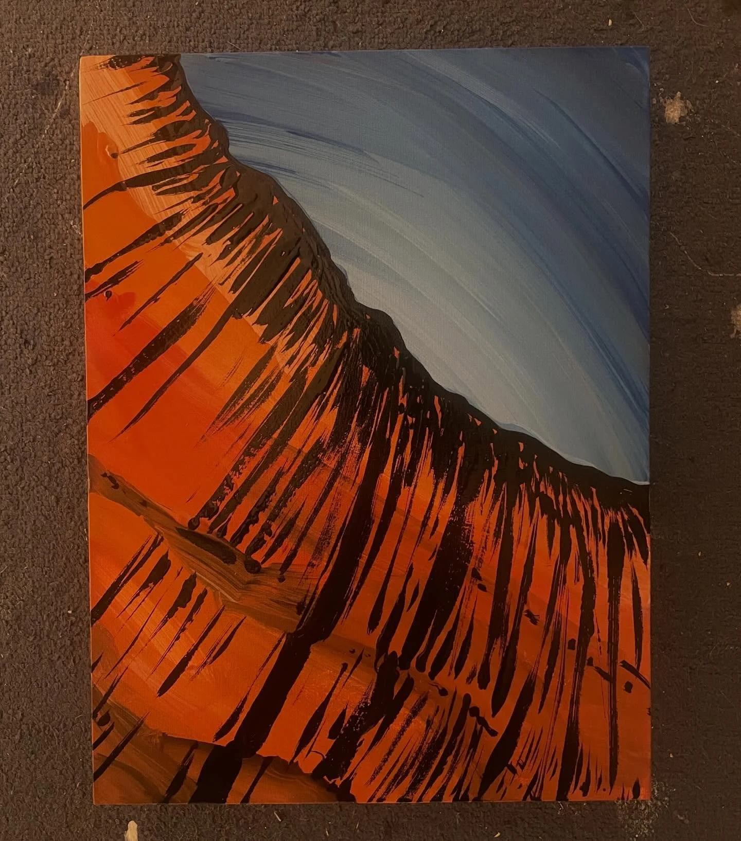 Utah road side canyon stain feature. In the shade we anticipated this scene and pulled over to stare upward and grab some photos.

1 of 4 
16&rdquo; X 12&rdquo; original on canvas board