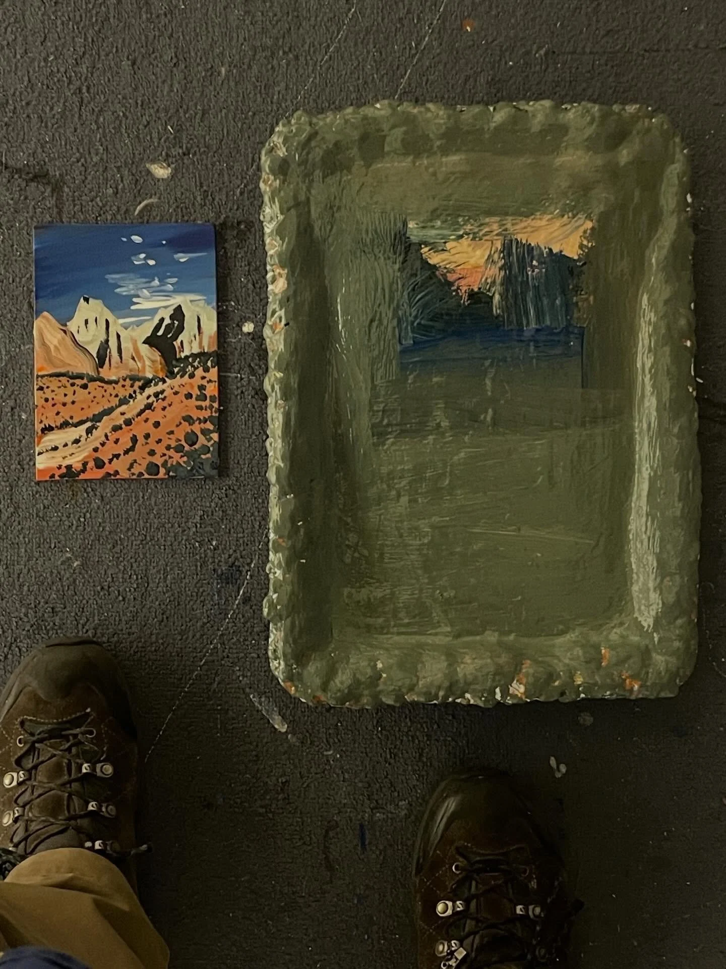 Work for the scene working better than the scene itself and man with sensible, imaginary alpine 5X7&rdquo; original selected as a meaningful gift.

#alpinepaintings