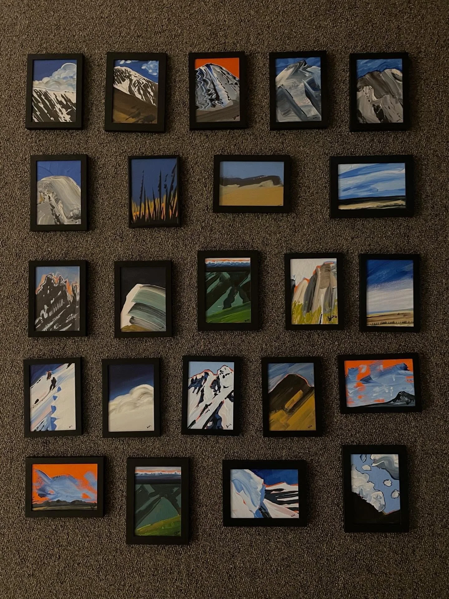 Reliable composition, digestible images and unencumbered scale make these little 5X7&rdquo; originals a favorite. Until the lifts start spinning, every day in the studio, downtown above Thump coffee!