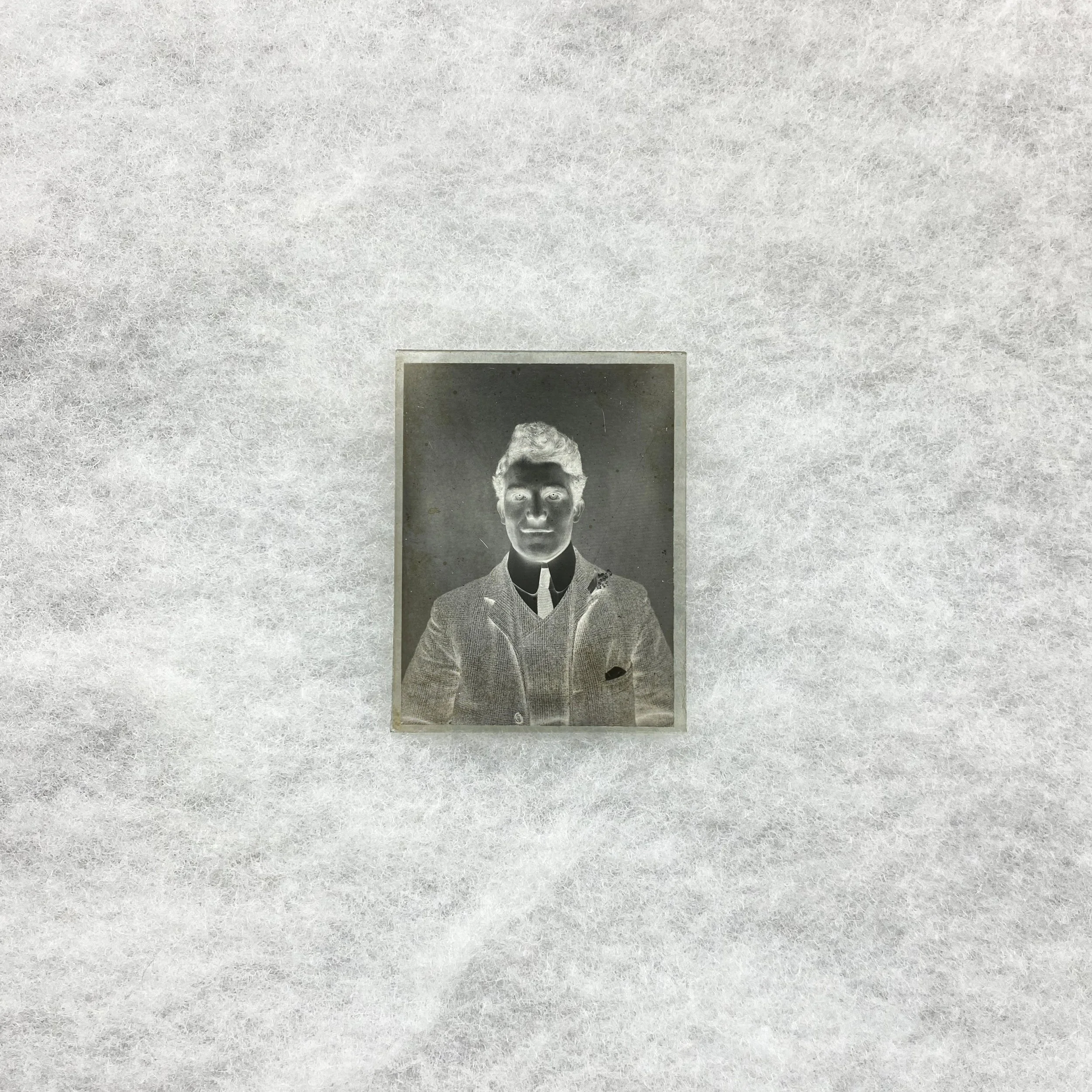   GAY object 089  Glass negative of a Victorian gentleman 
