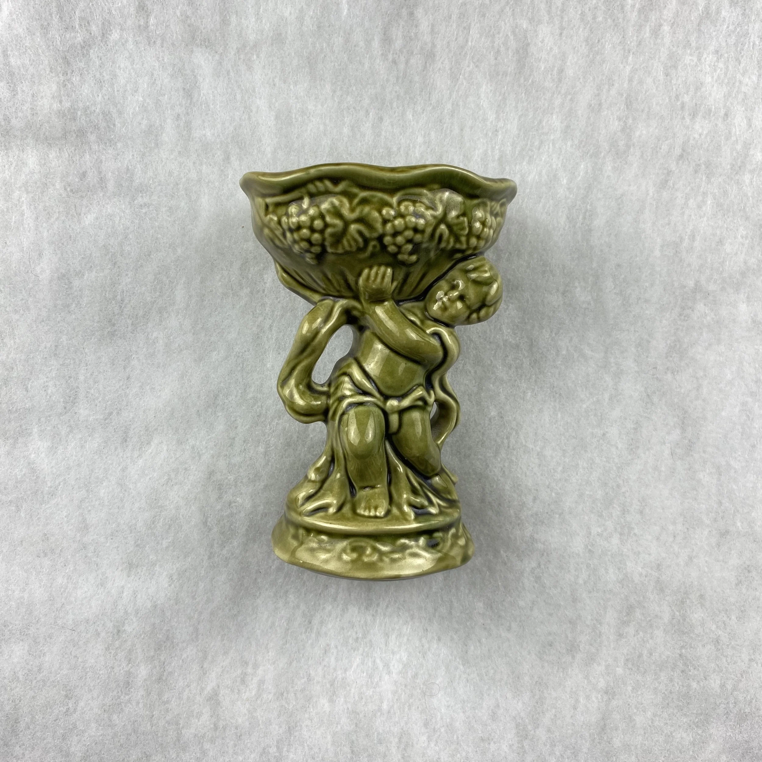   GAY object 015  Green glazed cherub sweet bowl 