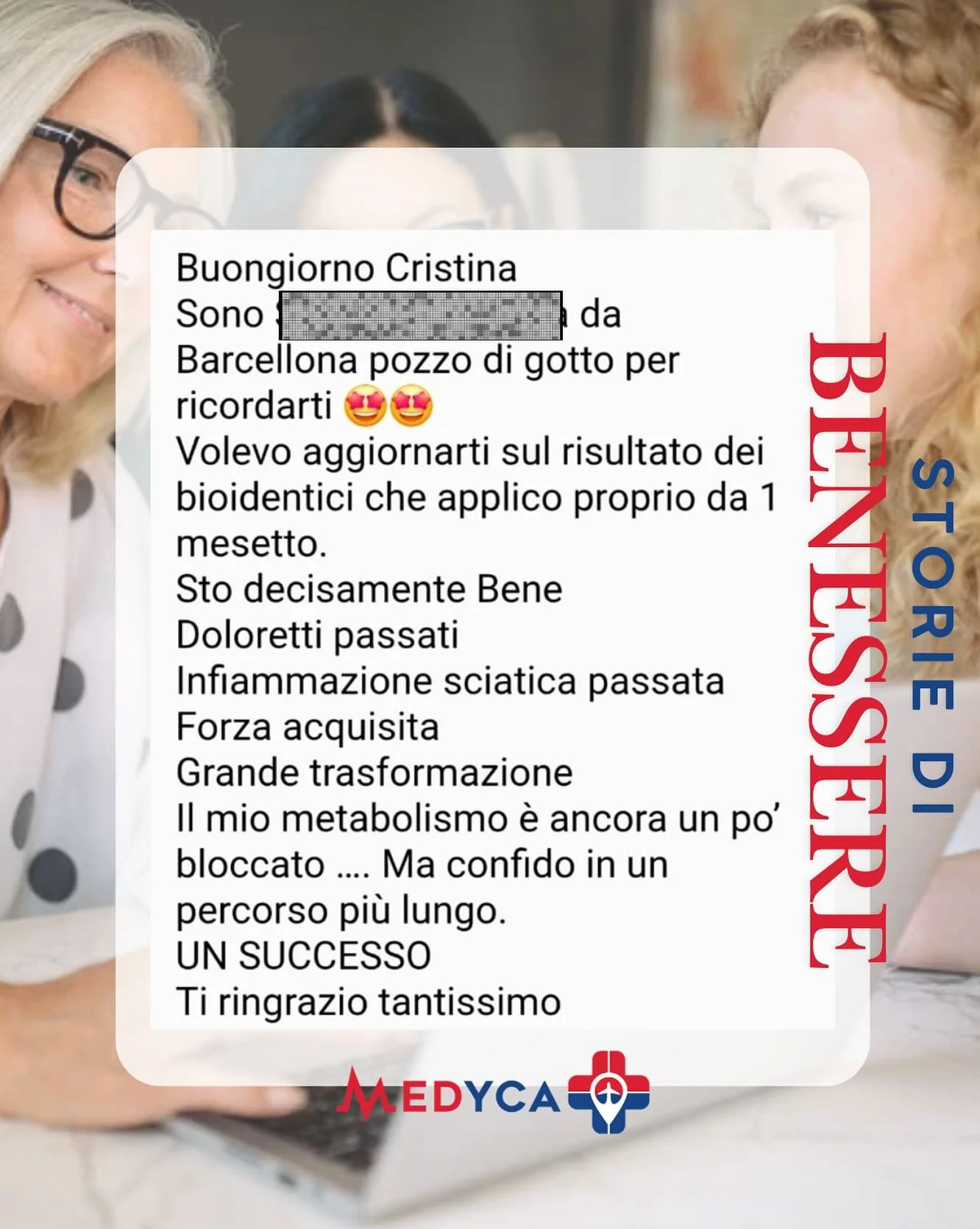 Ogni giorno ci arrivano messaggi cos&igrave;. Sapere che contribuiamo al vostro benessere &egrave; una gioia immensa. Tutte vi meritate di vivere bene! ✨

#menopausa #ormonibioidentici #donna #ormoni #tos