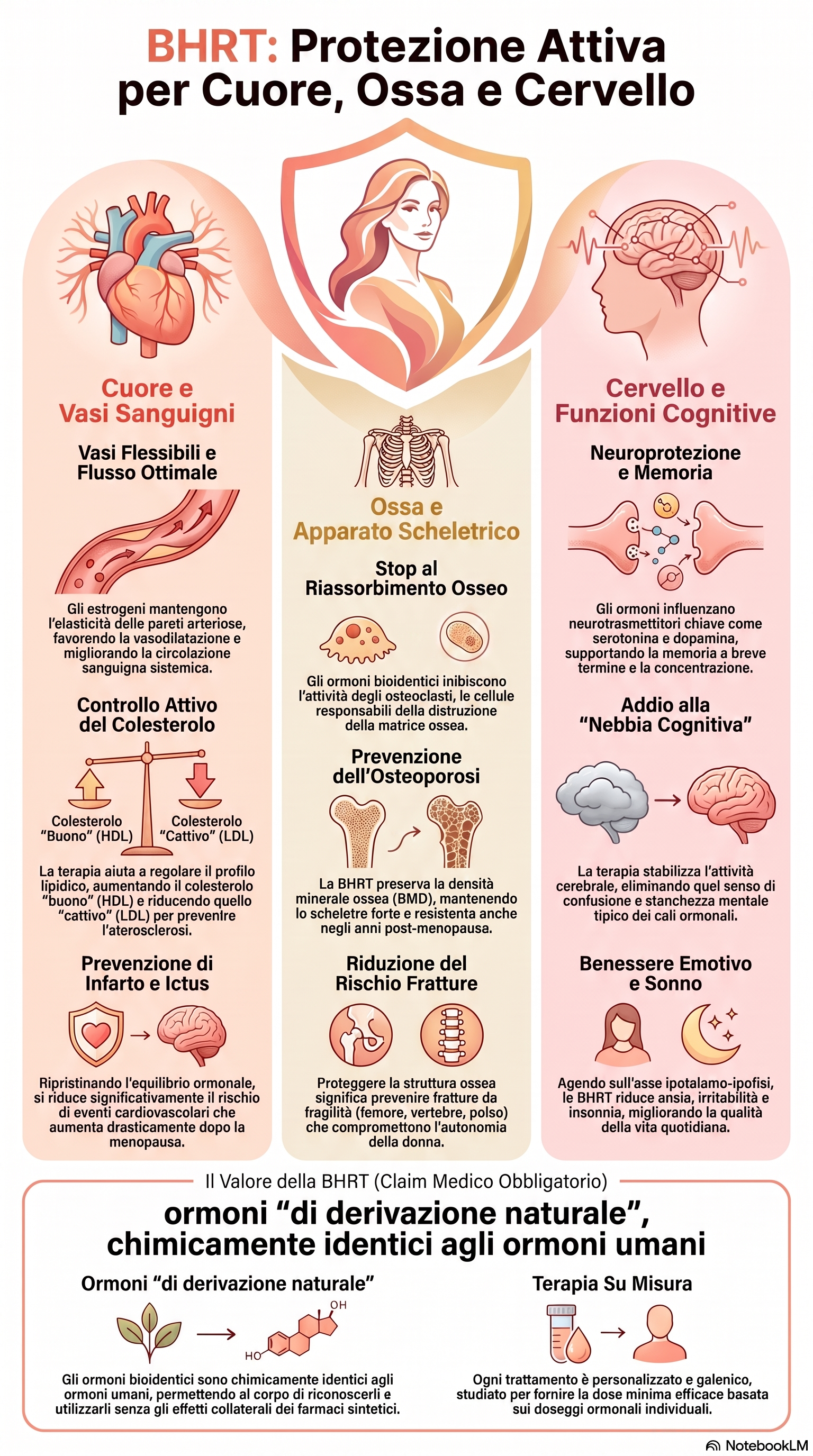 La triplice protezione degli ormoni bioidentici in menopausa: prevenzione per cuore, ossa e funzioni cerebrali in menopausa.