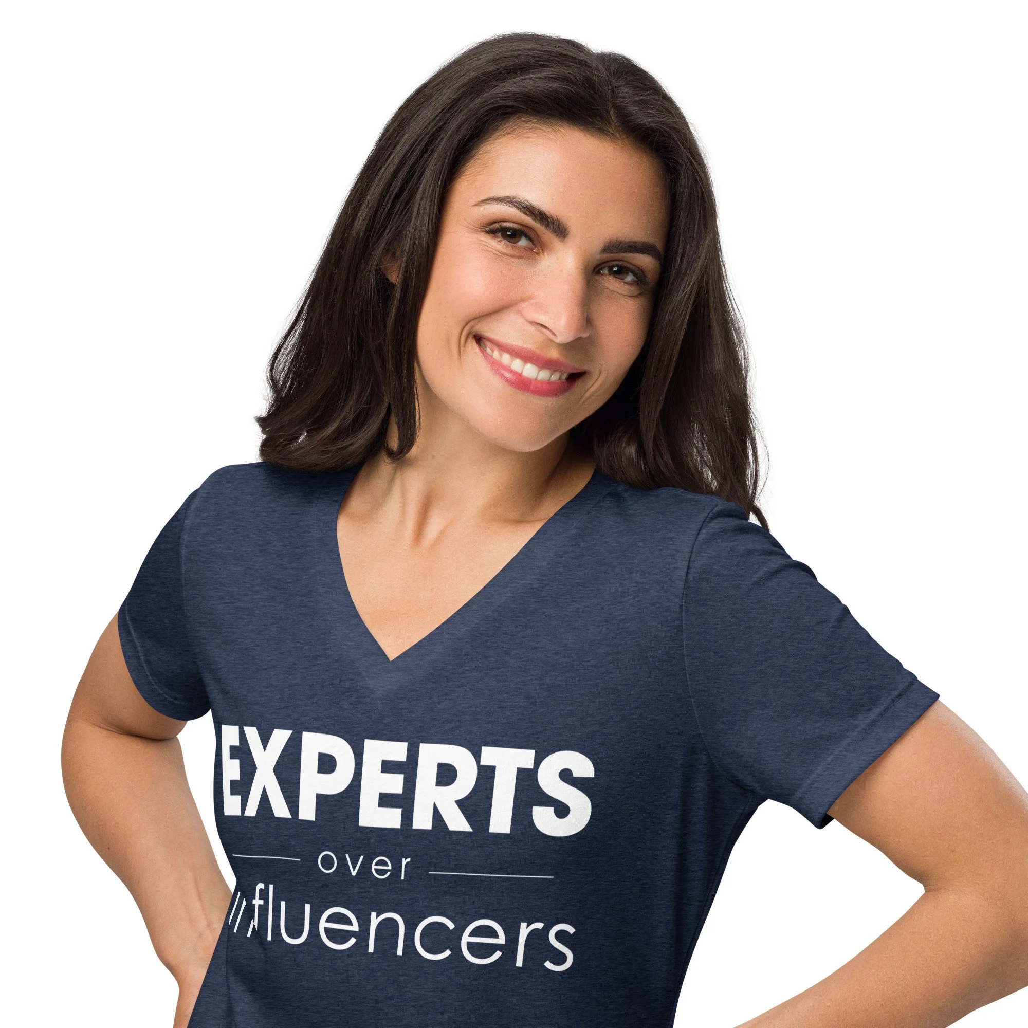 Experts Over Influencers Women’s V-Neck Tee
