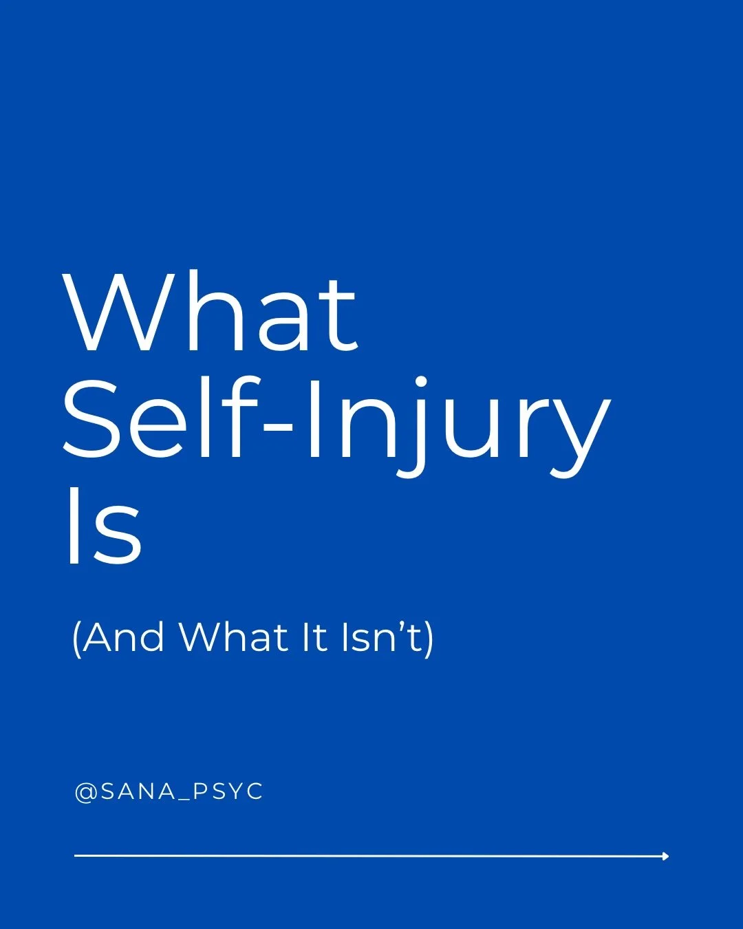 Our recent blog post was about self injury, a topic that is more personal and common than you would think but one that continues to be quite misunderstood.

In our latest newsletter, I shared a story about a girl I went to school with in junior high 