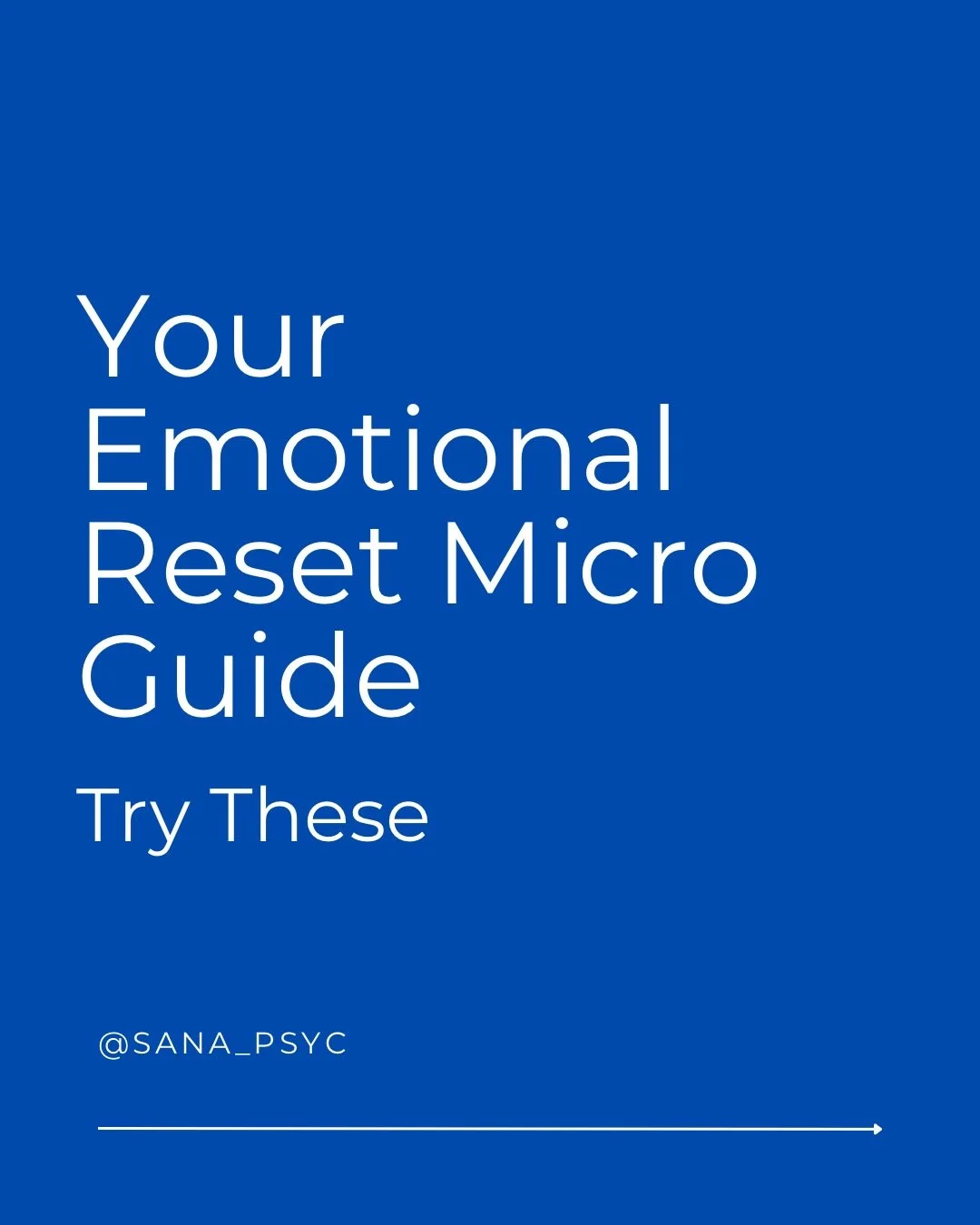 Save this micro guide for times where you want to take care of your emotional health and/or are having a harder time and need a reset. 

Obviously resets do not immediately move us through intense emotions and experiences, but they can help us start 