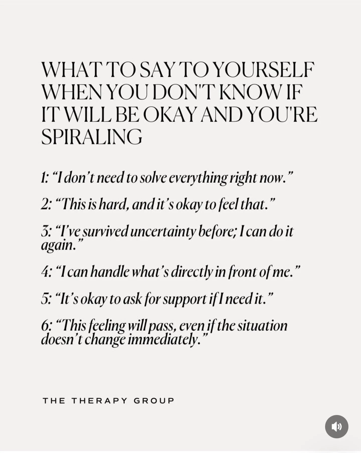We loved this post from @thetherapygrp about navigating big feeling moments. 

Have you tried any of these? How did it feel? 

Our personal faves are numbers 1 and 6. These tools, especially when practiced regularly, do help! 

#mentalhealth #repost 