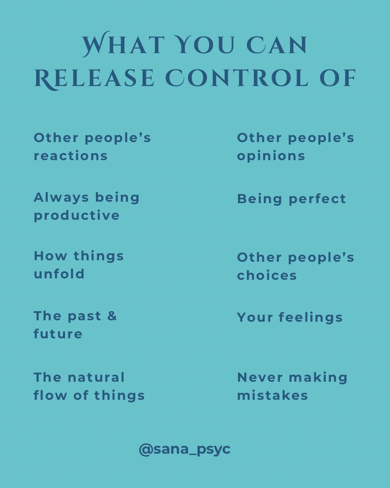 Letting go of control is a constant dance. We take it back, we realize the hurt, then we work on releasing.

It is OK to be human as you navigate this dance. Sometimes you will be more caught up in control than others. 

Here&rsquo;s some things that