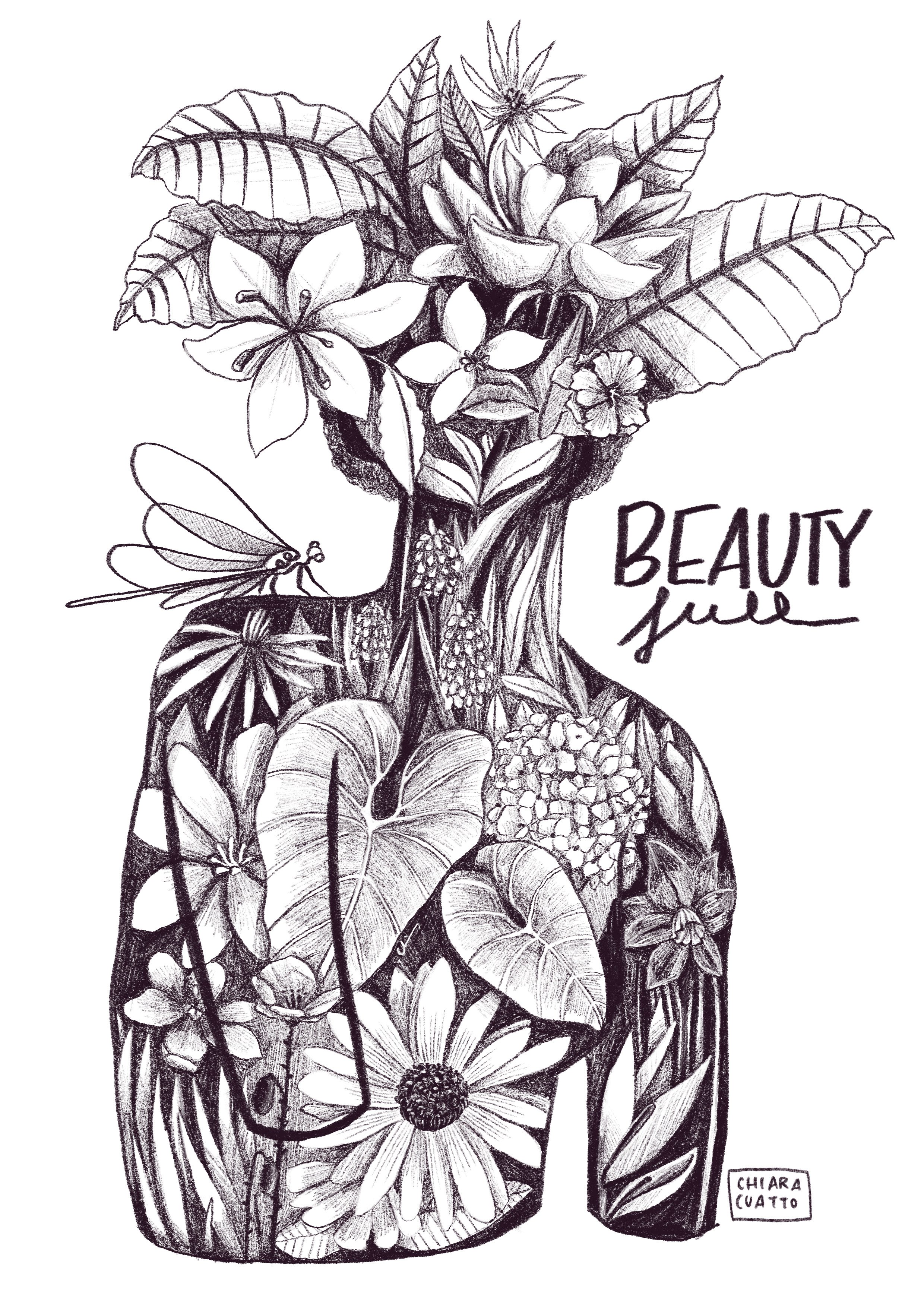 Illustrazione a matita chiamata Beauty-full