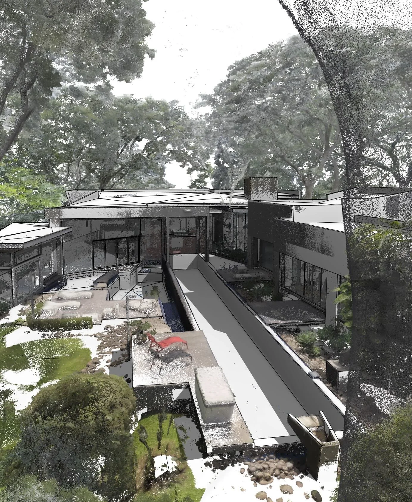 Resultados de un modelado LiDAR para un proyecto residencial a partir de un escaneo LiDAR. Una de las mejores formas para visualizar cualquier proyecto para remodelaci&oacute;n y dise&ntilde;o. 
.
.
.
#FermatCR #ingenieria #ingenieríatopográfica #i