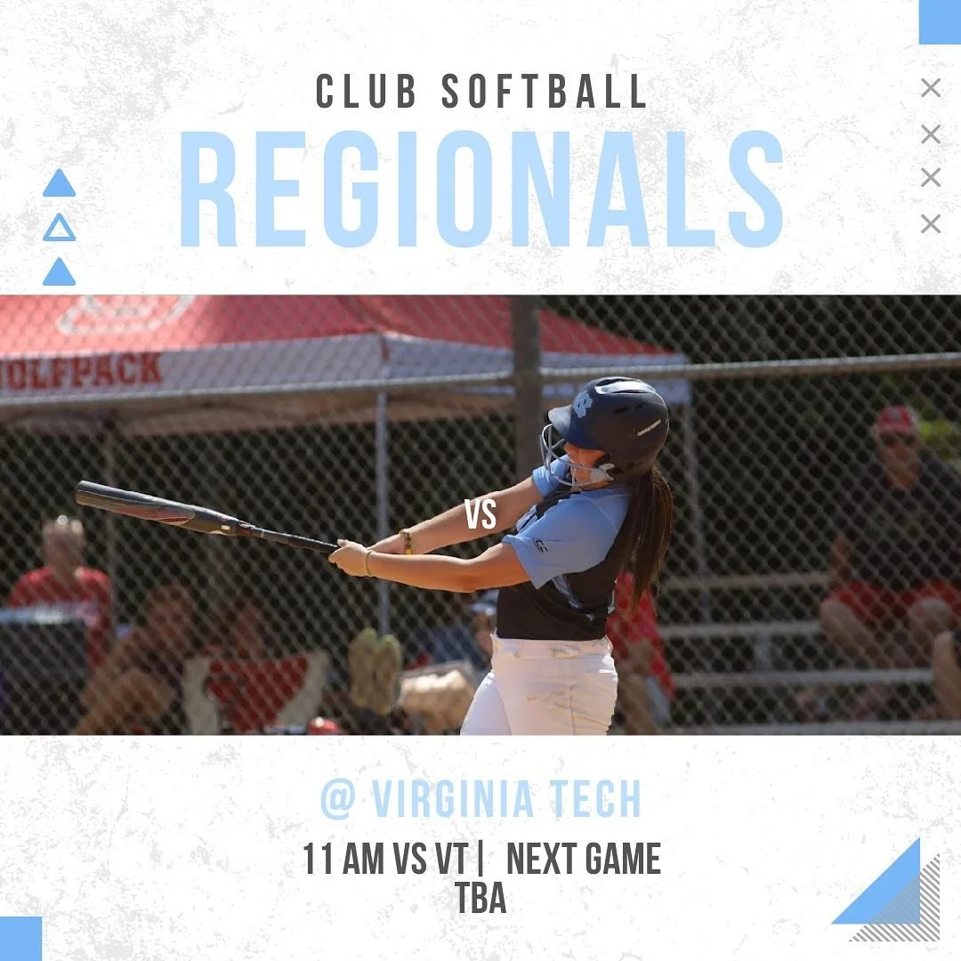 Your Tar Heels are in Blacksburg, VA and competing in Regionals! Stay tuned for the next game🥎🥎