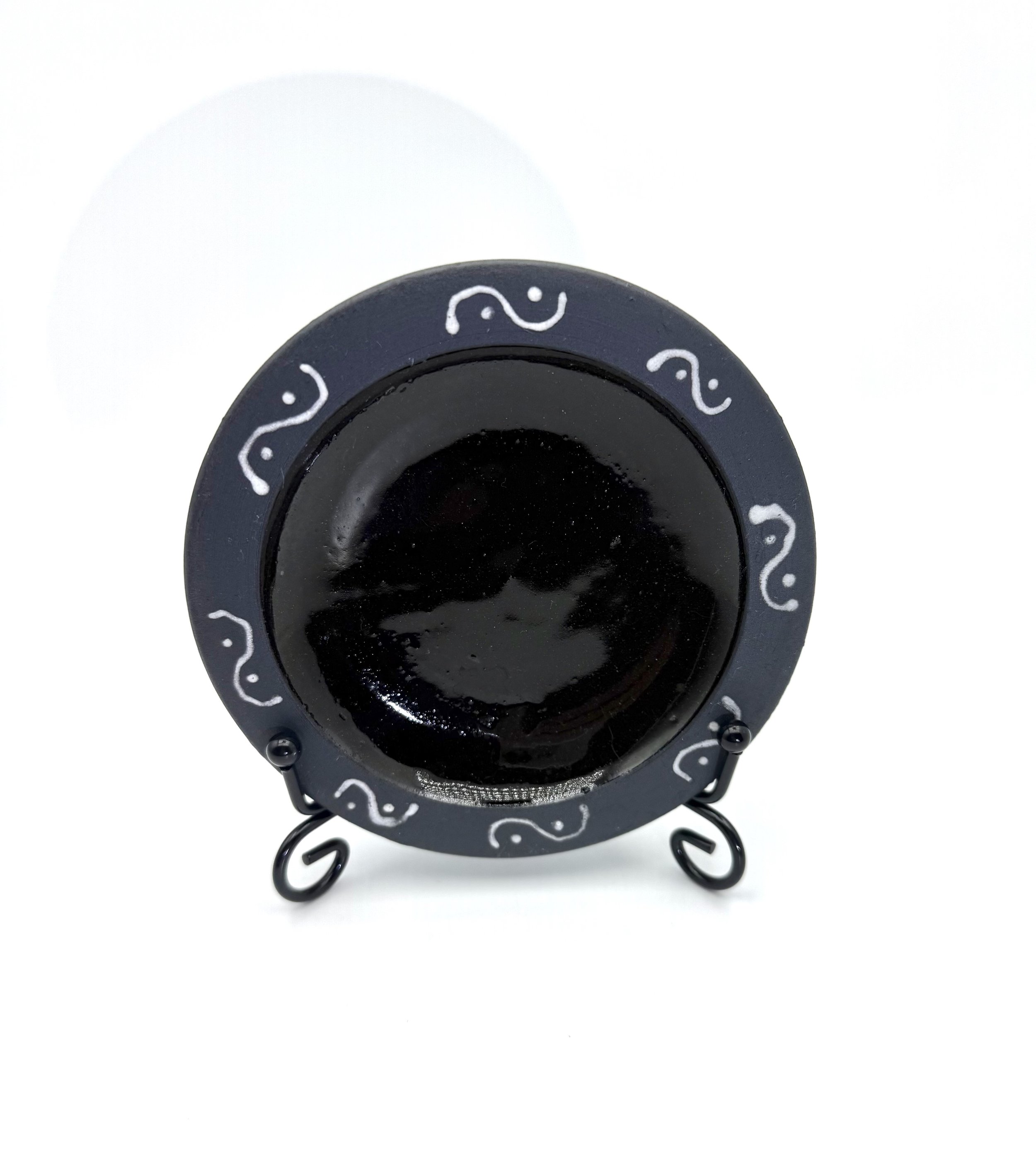 Small Condiment Plate - Black Porcelain