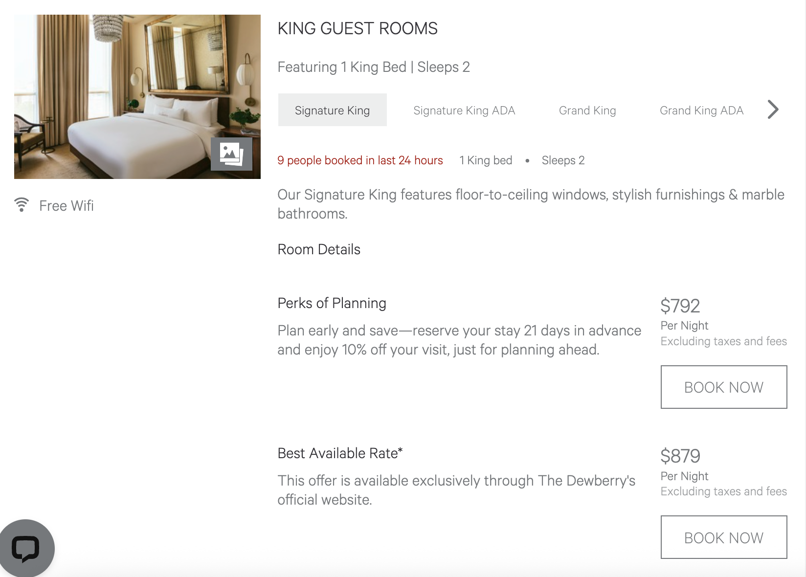 Image showing price of hotel rooms at Dewberry Charleston