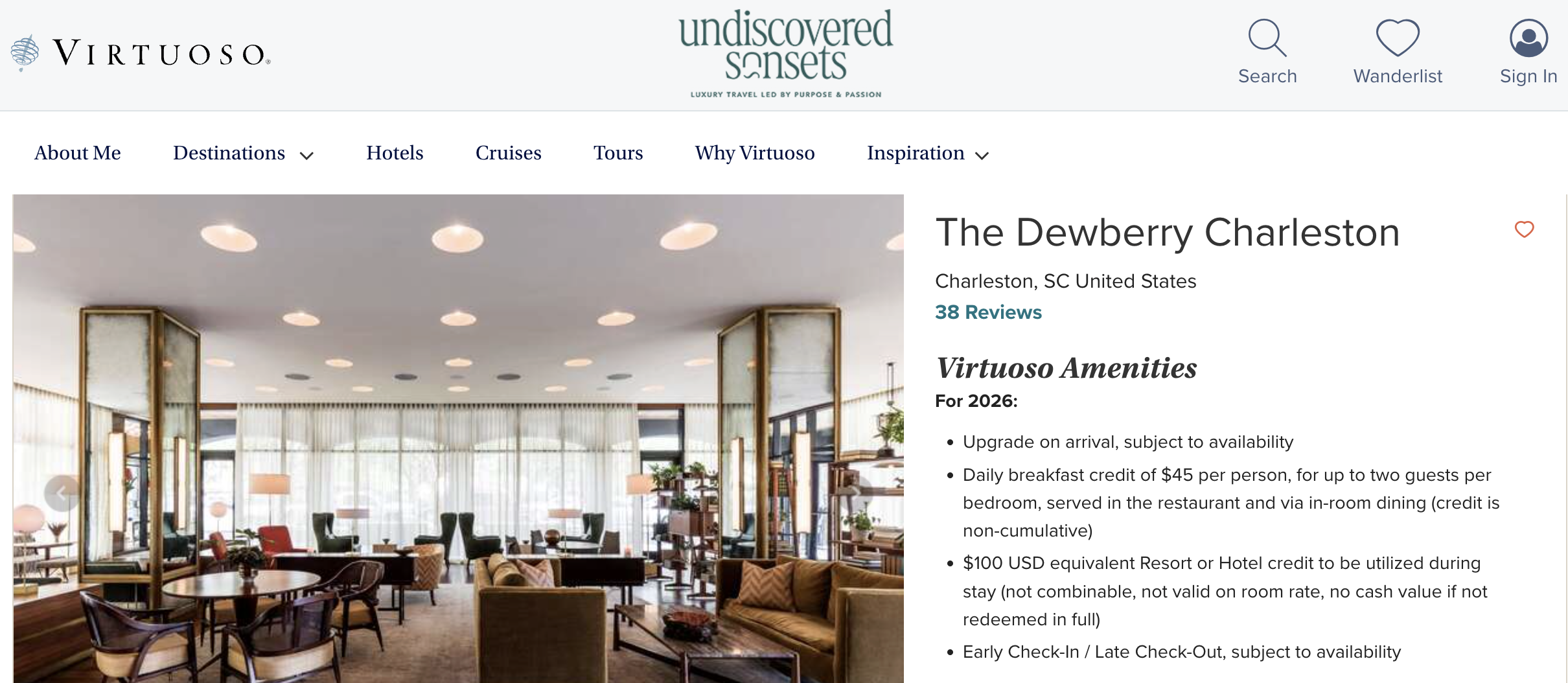 Image showing upgrade and amenities for hotel through travel advisor