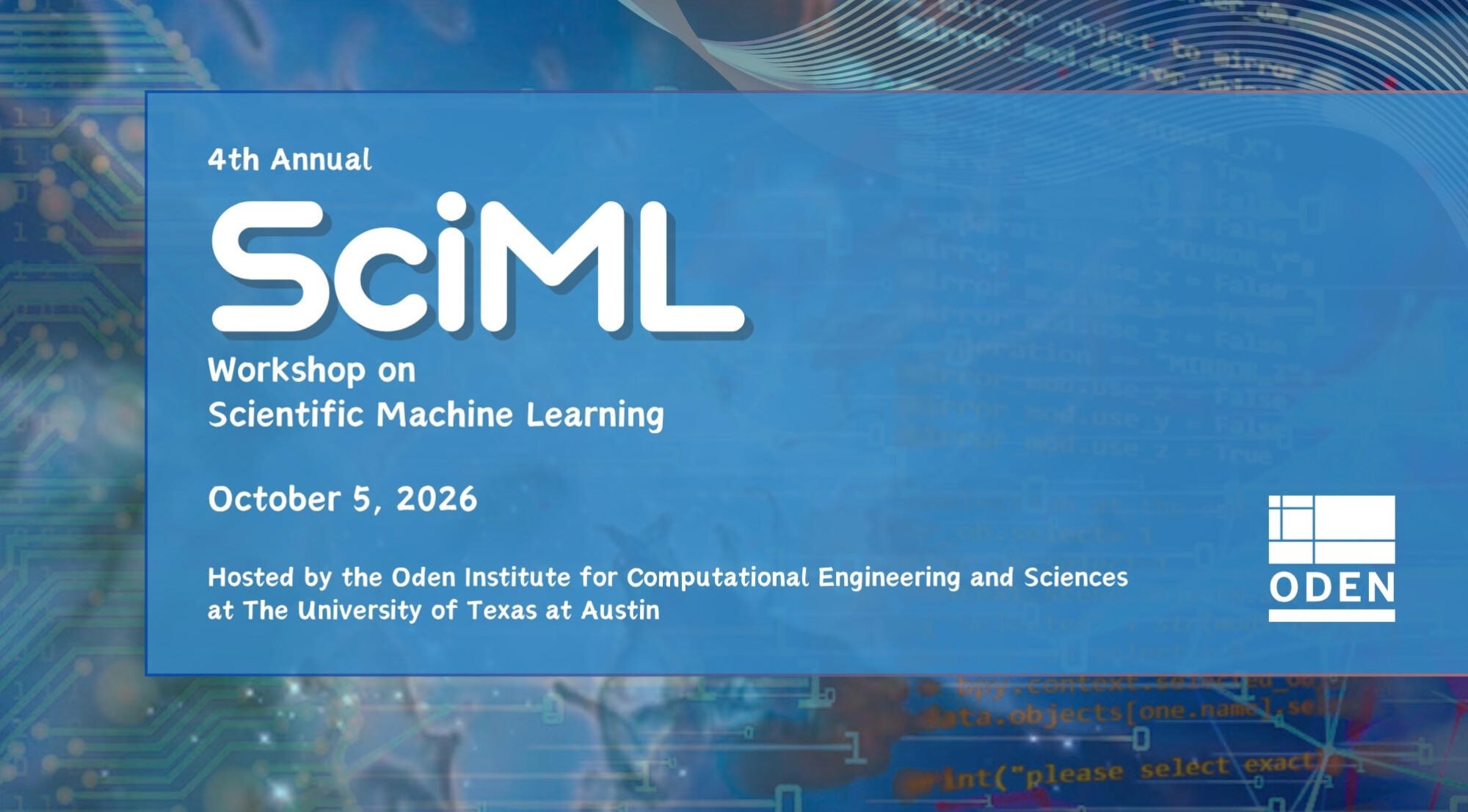 4th annual SciML (Workshop on Scientific Machine Learning)
