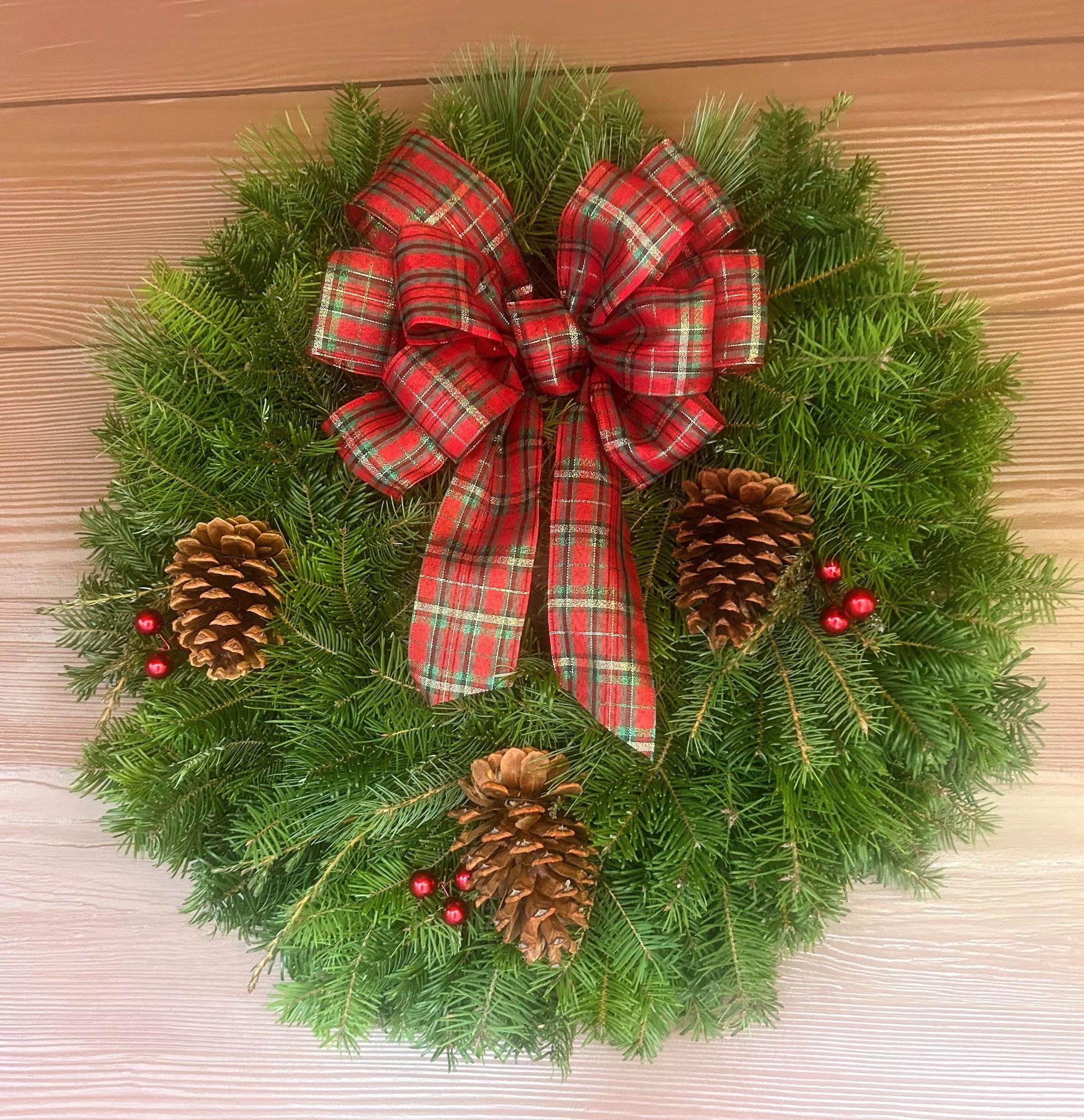 Wreath: Plaid Bow