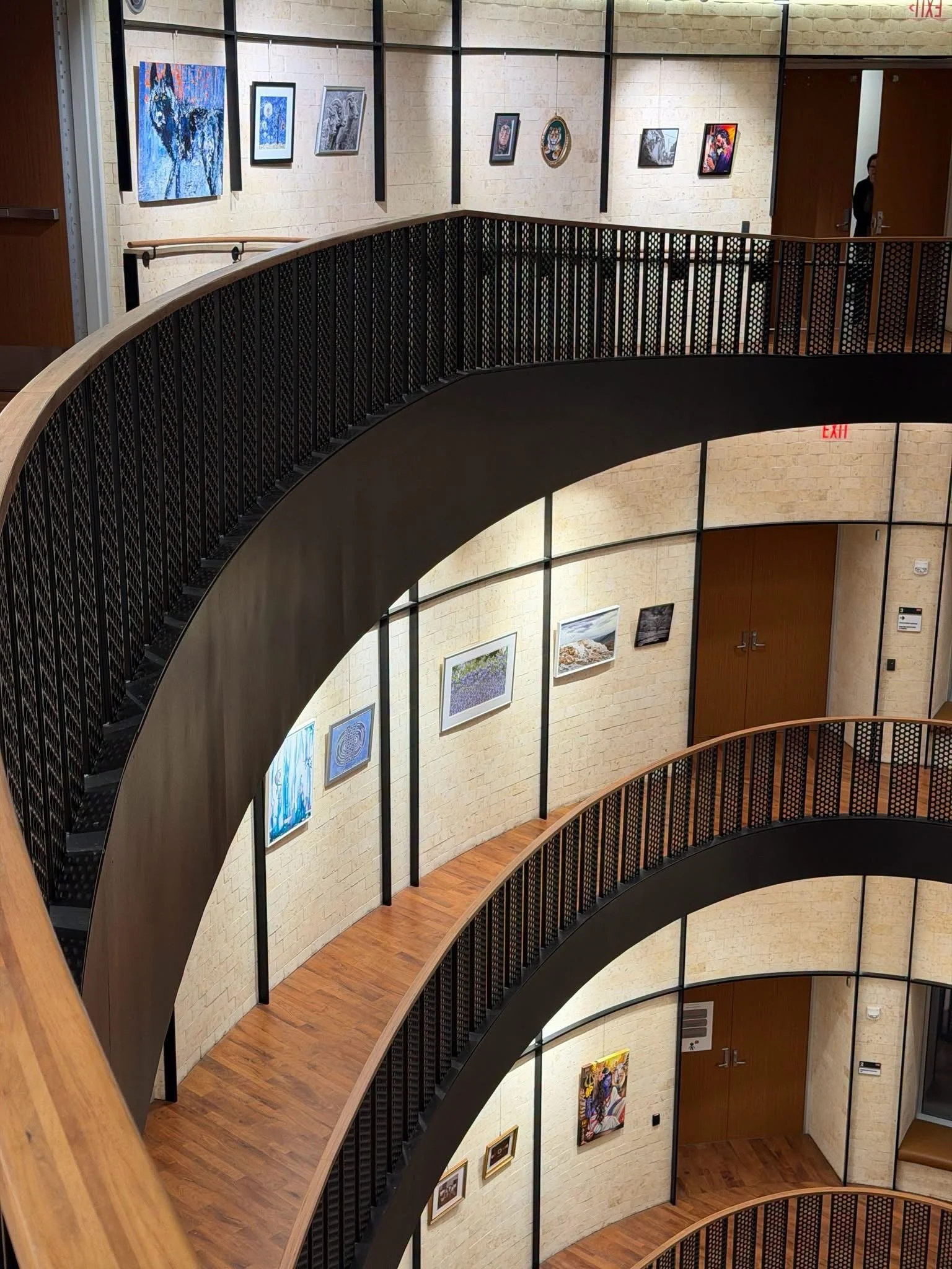Frisco&rsquo;s Art in the Atrium is back! 

This competitive public art exhibit was on hiatus during the city building&rsquo;s renovation over the past year-plus. 

I&rsquo;m happy to share that one of my most recent pieces, Foggy Morning Stroll, was