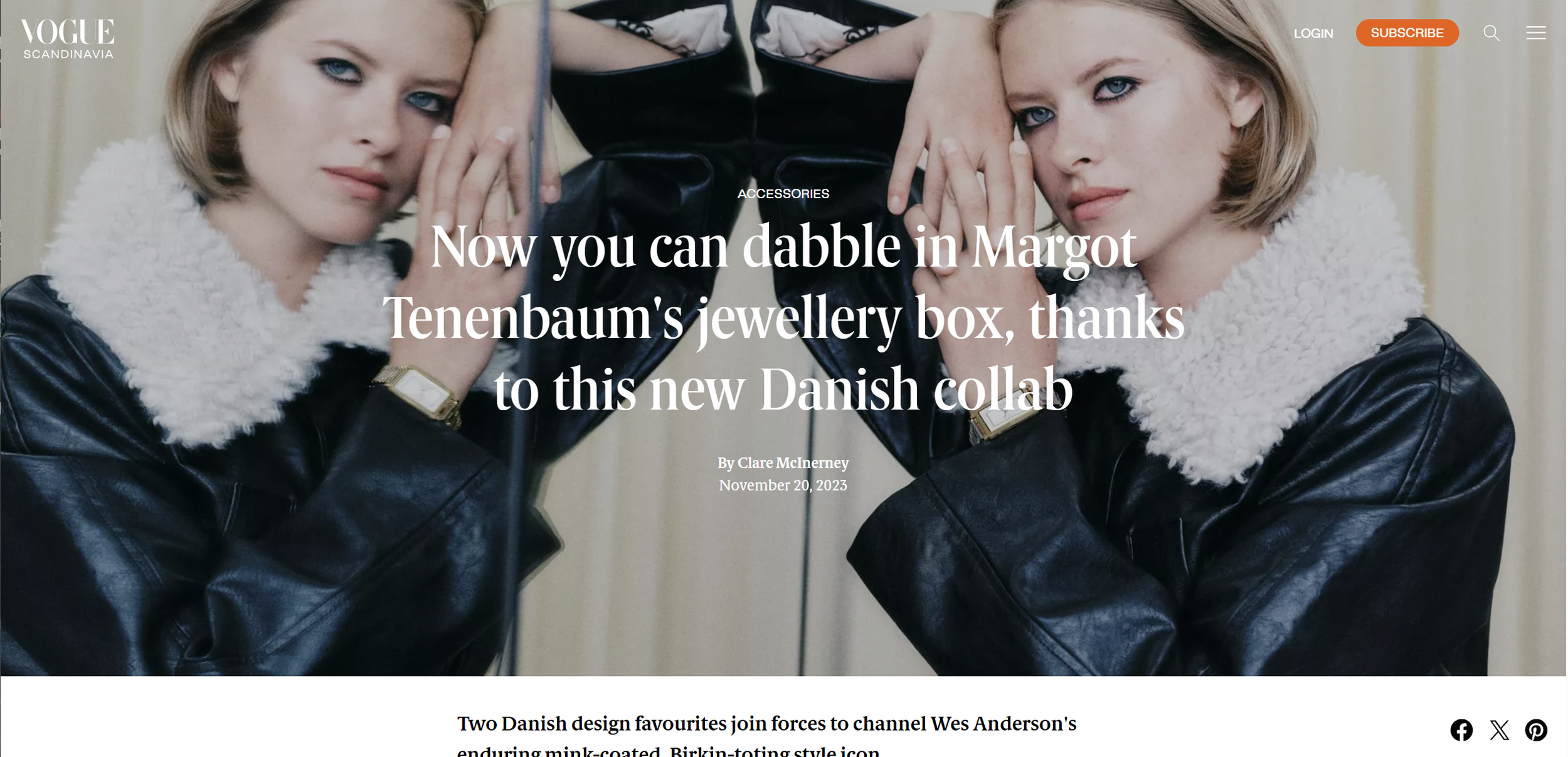 Vogue Scandinavia-
“The Skagen Und Pferdgarten range includes sweet pair of those barrettes, of course, amongst playful heart pendants, imitation pearls, classic hoop earrings and a statement watch with a clean black line framing the face (echoi