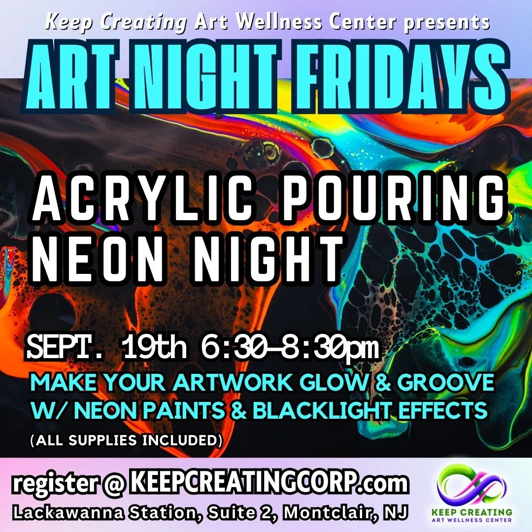 Acrylic Paint Pouring/ Neon Night
