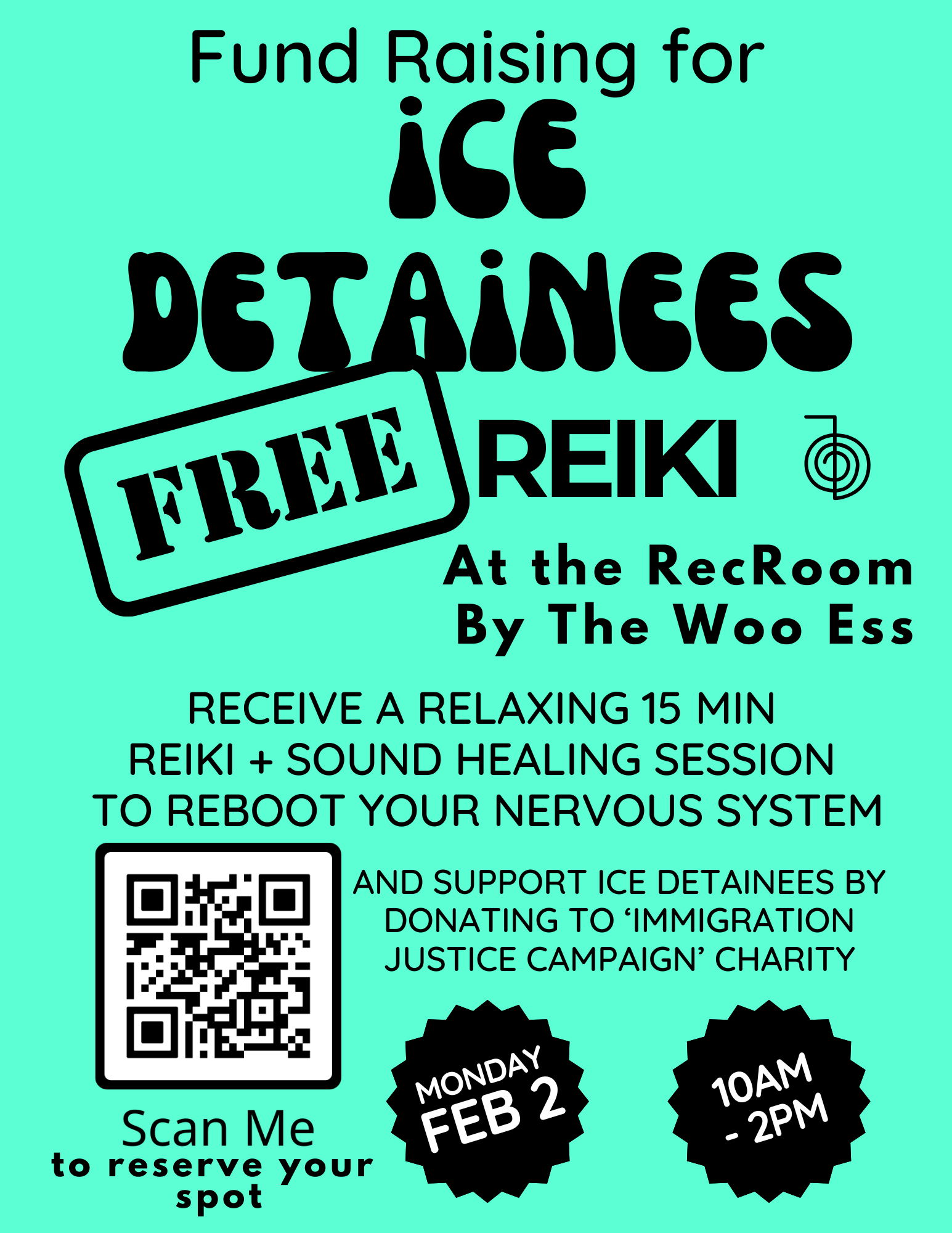 Fundraising for ICE detainees: Free Reiki by The Woo Ess