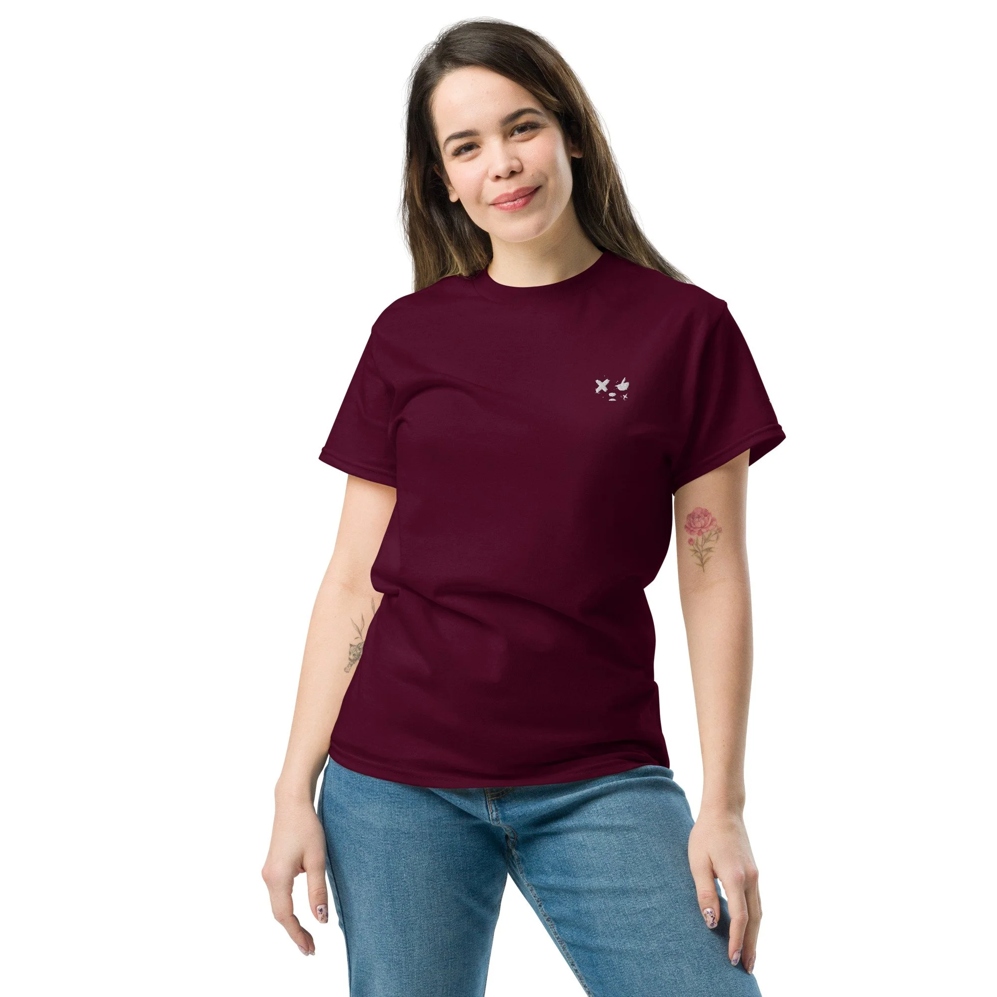 unisex-classic-tee-maroon-front-6a30151e5f11b.jpg