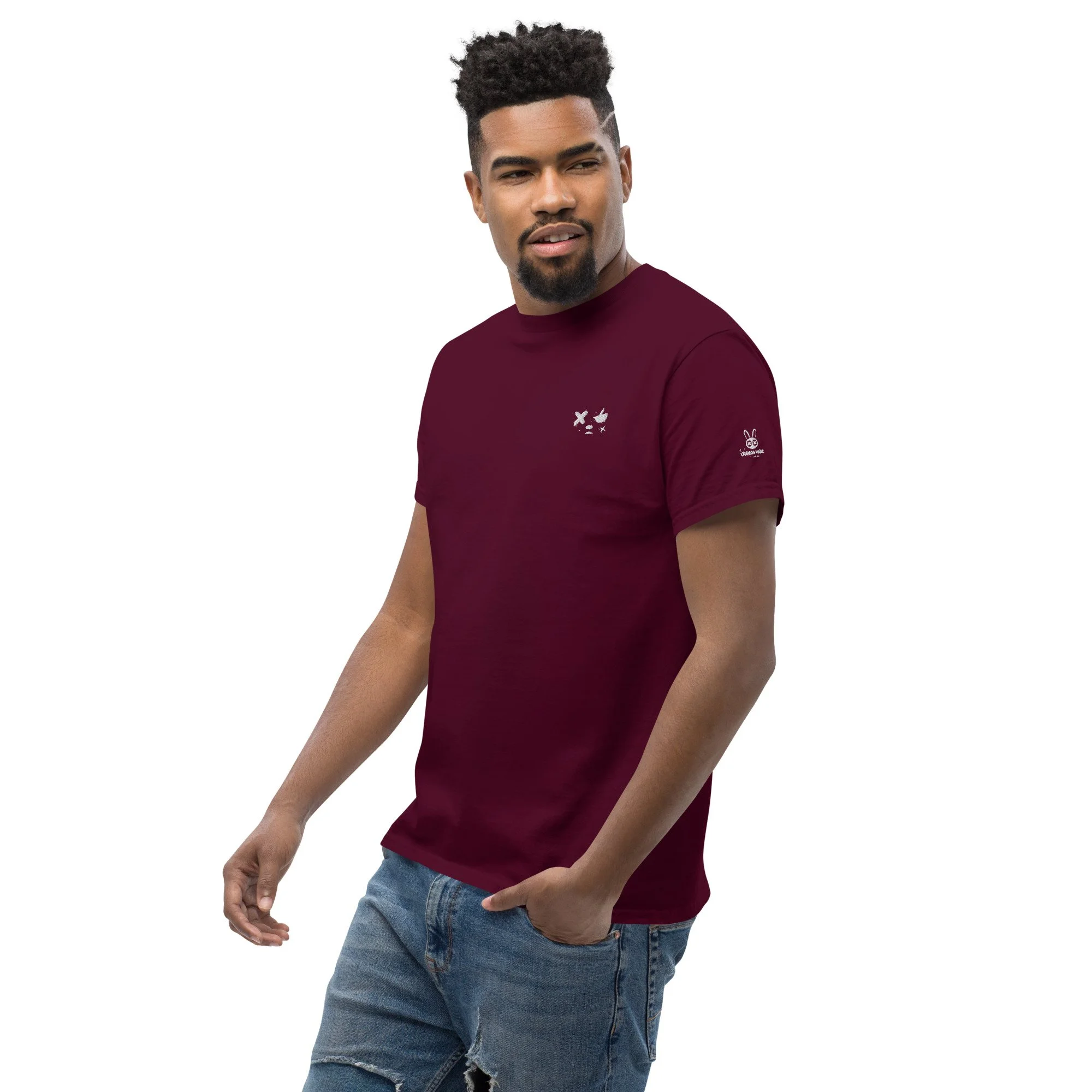 unisex-classic-tee-maroon-left-front-6a30151e61aeb.jpg