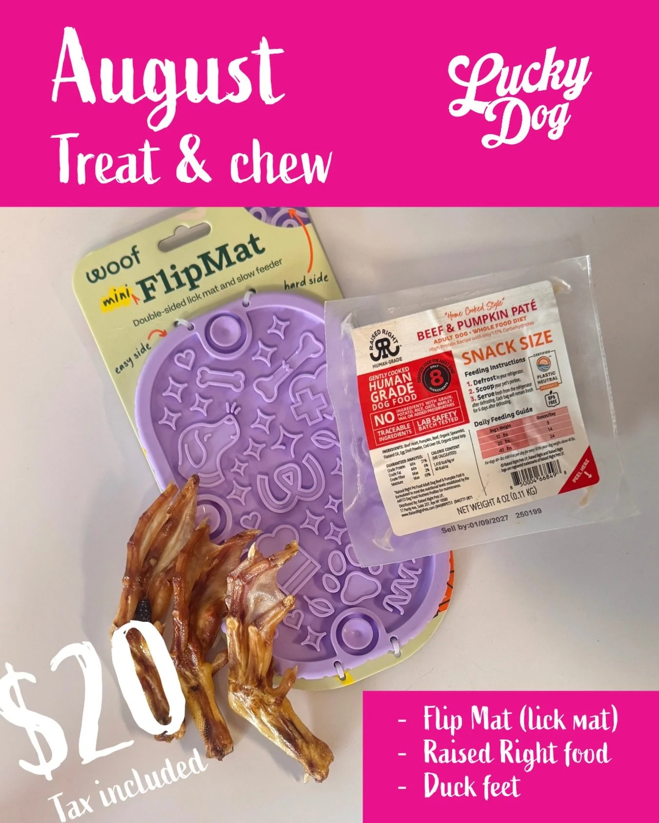 August treat and chew 🍗⭐

✔️ Lick mat
Spreading food onto a liki mat slows eating, promotes calm behavior, and activates your dog&rsquo;s natural foraging instincts. It&rsquo;s an easy way to support digestion while also building focus and reducing 