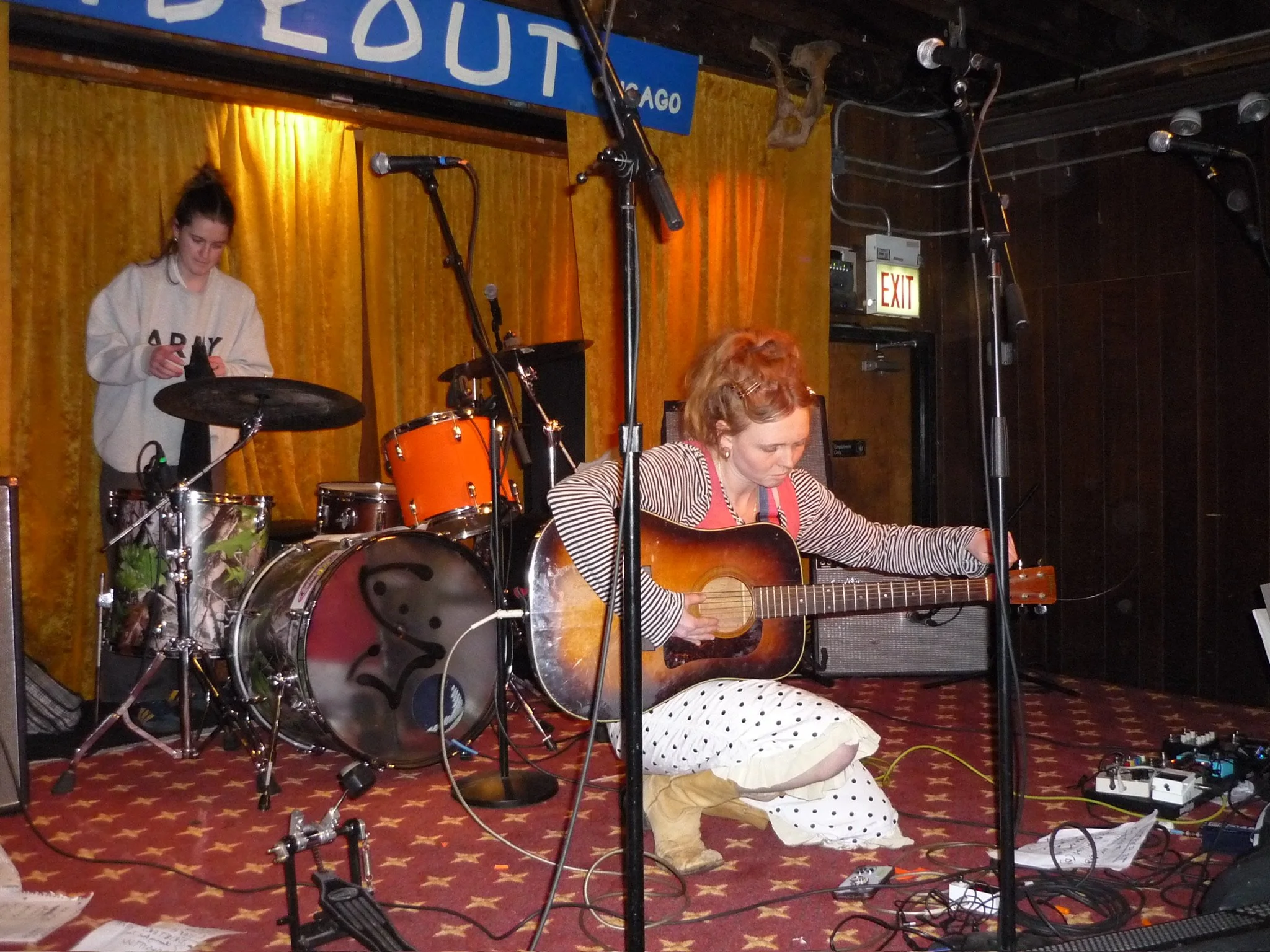 Winefred RT onstage at The Hideout