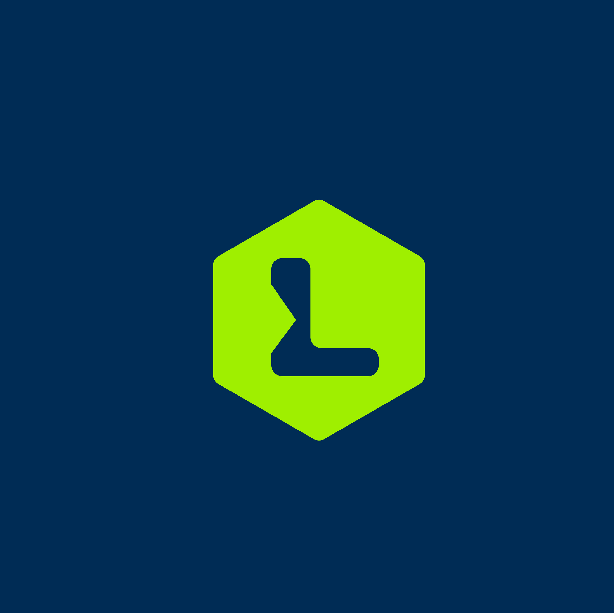 Logo de Linux Mint en fondo azul oscuro, con un hexágono verde y la letra "L" estilizada en el centro.