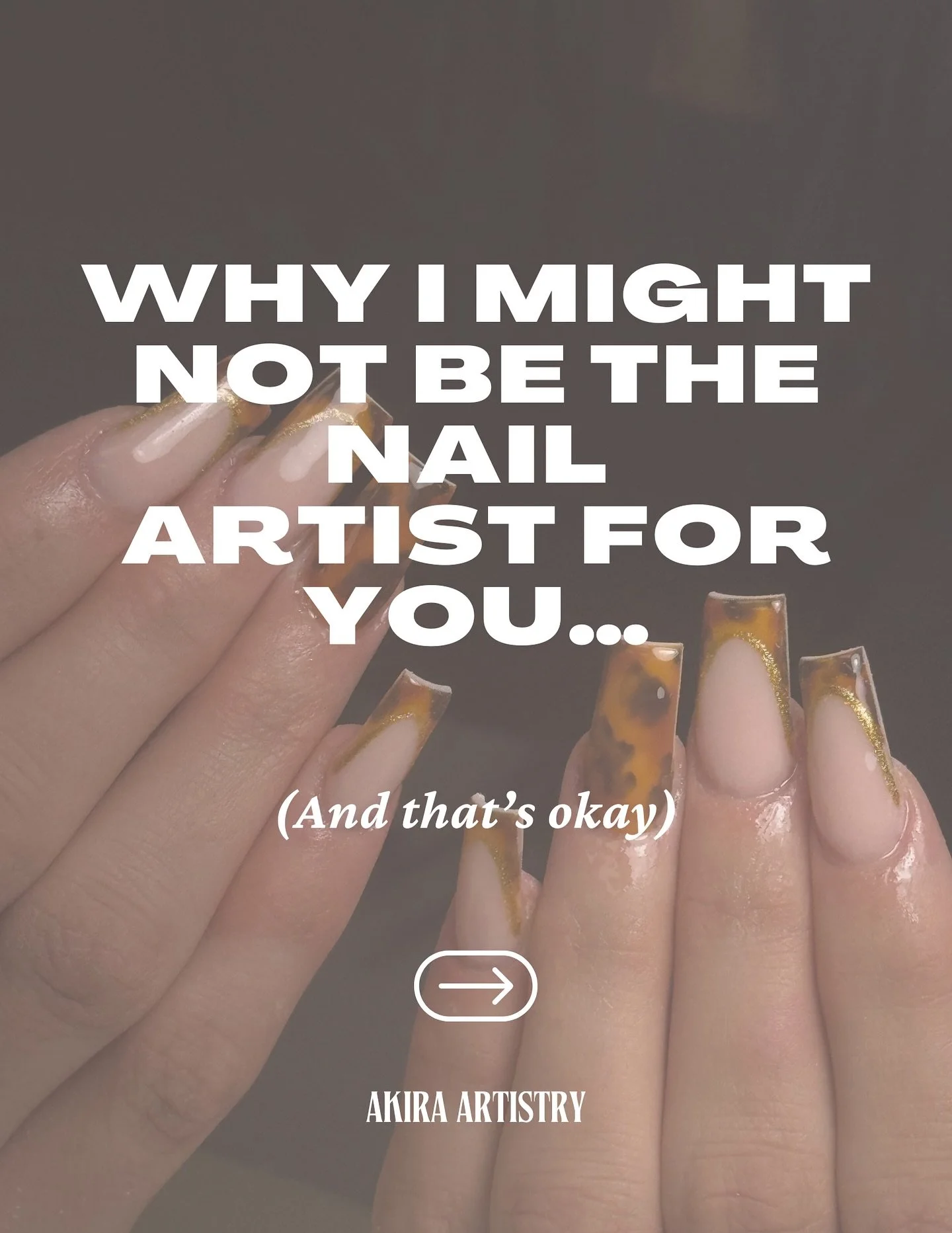 Not every client and nail artist are meant to be a match&mdash;
and that&rsquo;s completely okay. 🤍

I create for those who value quality, creativity, and energy.
I take my time because your nails aren&rsquo;t just nails&mdash;
they&rsquo;re an exte