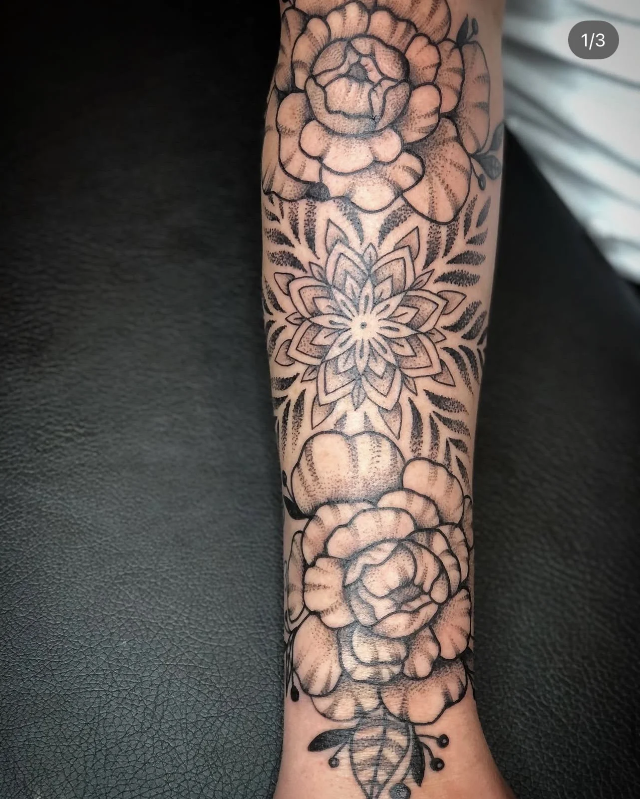 sacred geometry blackwork tattoo Jocelyn Groff Troy New York