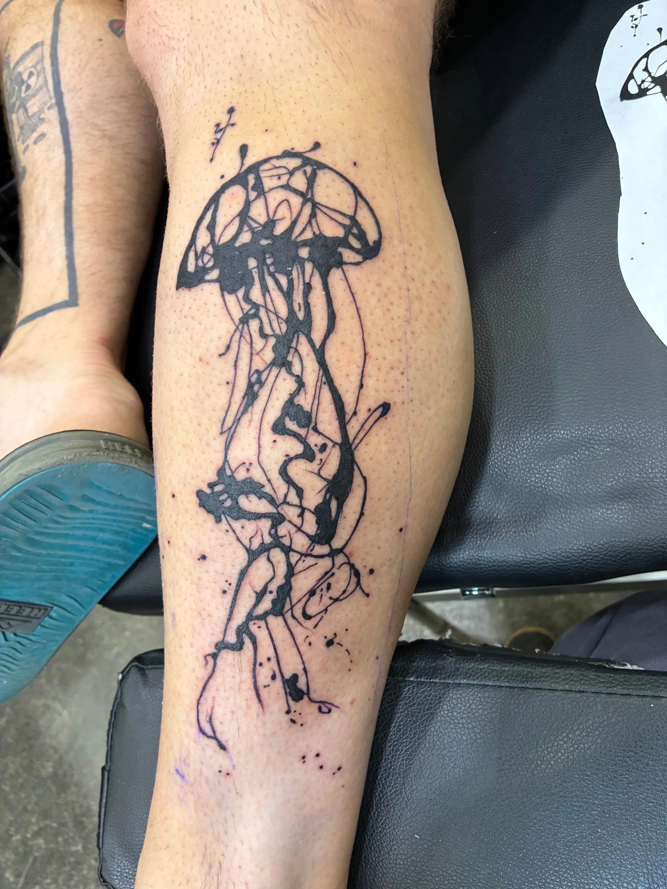 jellyfish tattoo calf Keith Cromie