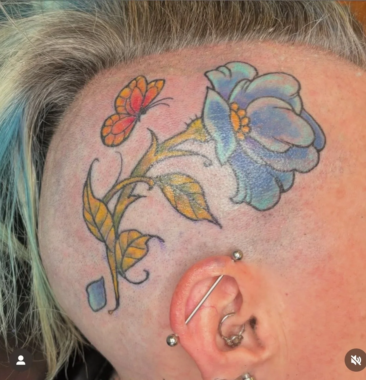flower full color tattoo on woman in albany New York
