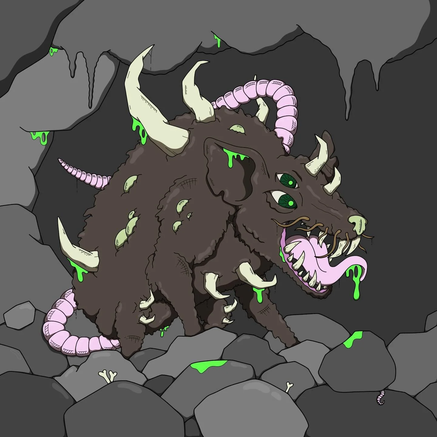 Got an awesome &lsquo;How to draw monsters&rsquo; book for Christmas and have been playing around with my own sketch, seems no matter what I do there seems to be dripping slime in there somewhere! 

#drawing #illustration #digitart #monsters #mutantr