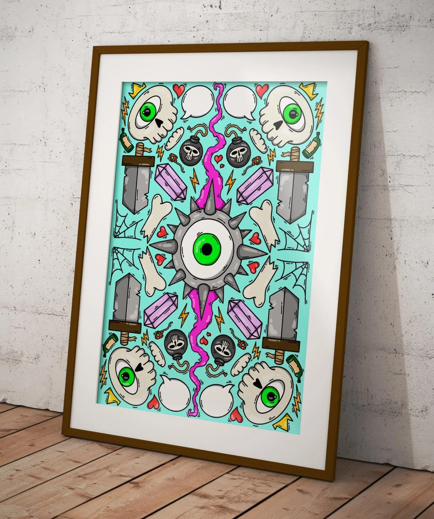 Have fun playing with the symmetry tool lately and don&rsquo;t seem to be able to doodle without drawing a spiky eyeball! 

#illustration #symmetricaldesign #cartoon #digitalillustration #sundayfunday