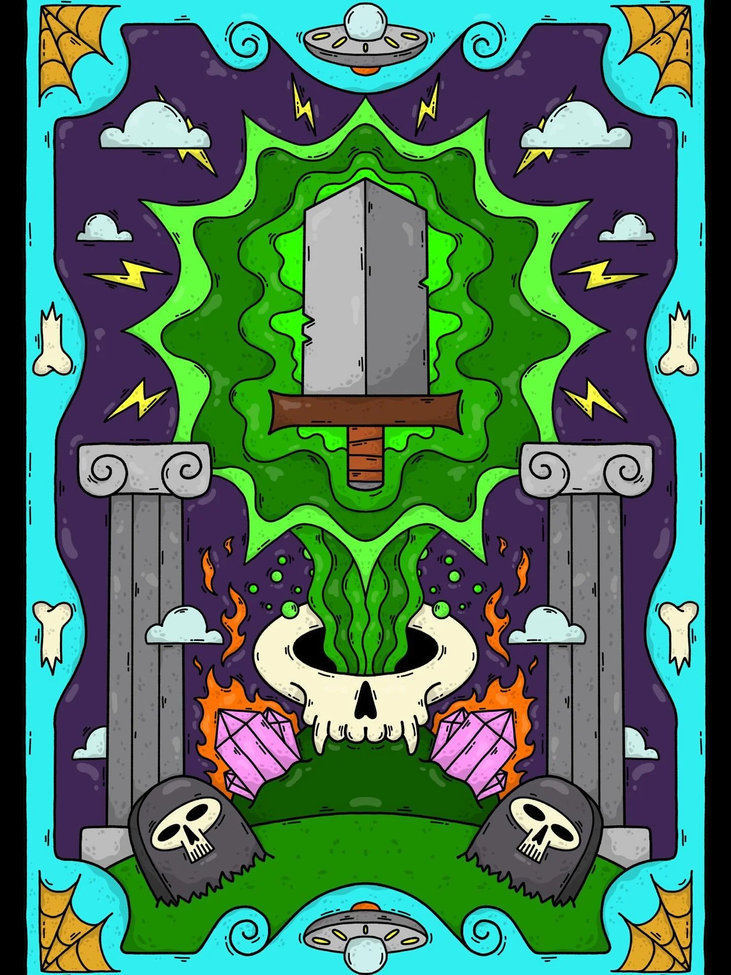 More of the symmetry tool in play but had fun trying to give this one a bit of a retro gaming feel. Took me back to finding the master sword in Legend of Zelda! 

#gamingart #zelda #digitalart #mastersword #retro