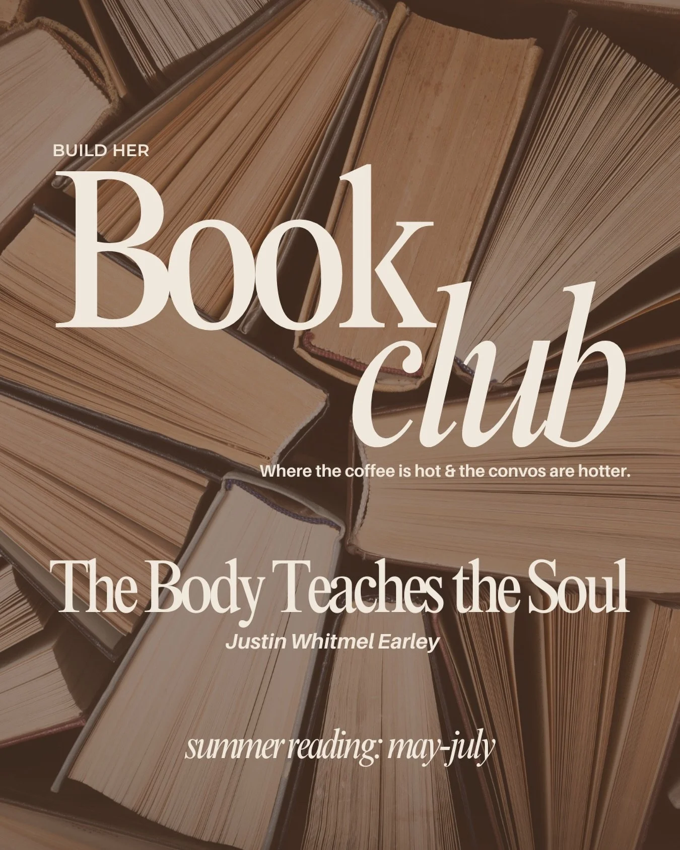 Where the coffee is hot &amp; book convo is even hotter 🥵

Build Her Academy members! Come read with us!

We&rsquo;ll be reading The Body Teaches the Soul by @justinwhitmelearley 👏🏻

It&rsquo;s also on Spotify Premium, if you&rsquo;re more of an a