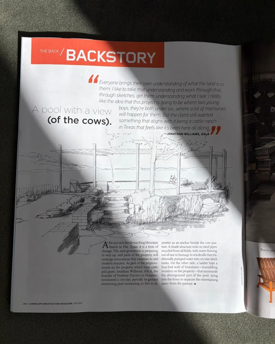 Thank you @landarchmag and @nationalasla for making @outdoorpracticela your April 2026 Backstory feature. We love this project and we love celebrating World Landscape Architecture Month with y&rsquo;all!

#WLAM2026 #landscapearchitecture #texas #swim