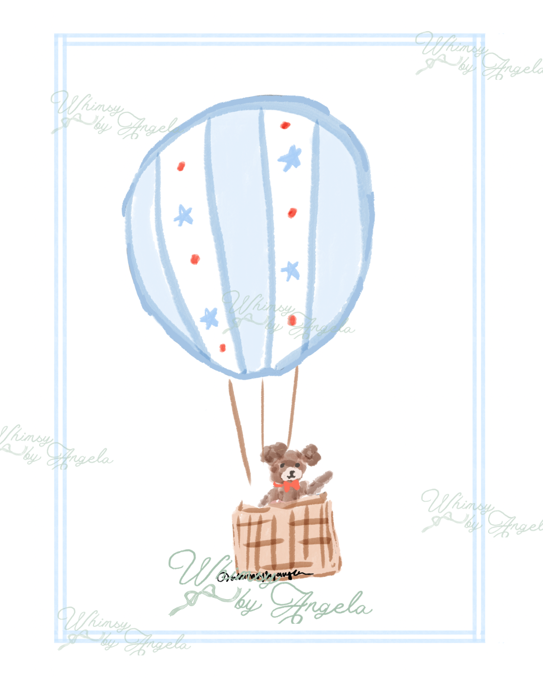 Teddy Bear Hot Air Balloon - Print Ready Wall Art