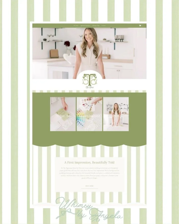 Meet the NEW website design for my talented friend @thesignaturesuitebydori 🌟 

Dori specializes in thoughtful paper goods and wedding invitations! So when we first chatted we knew we had to create a creative e-commerce space that is a lot of fun! B