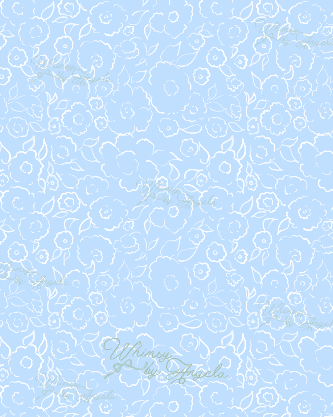 Flower Power - Full Blue Pattern